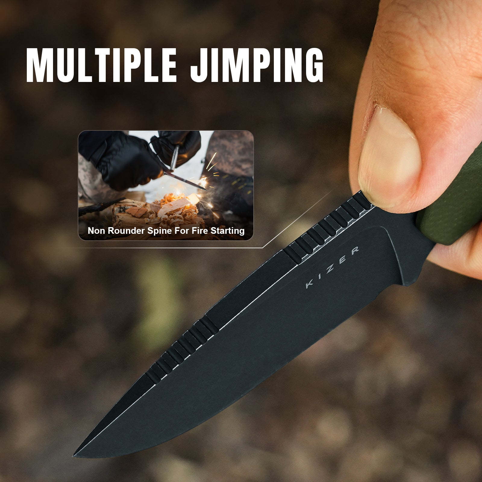 Beaver | D2 | Olive Green G10 | KizerV™ 1078A1