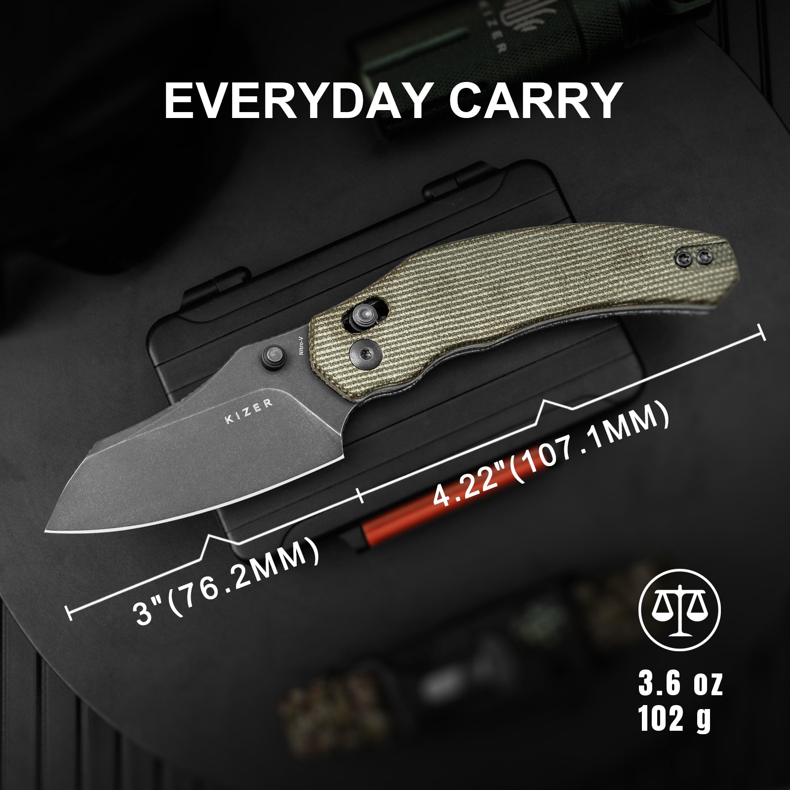 Bulldog | Nitro-V | Micarta | KizerV™ 3672A3