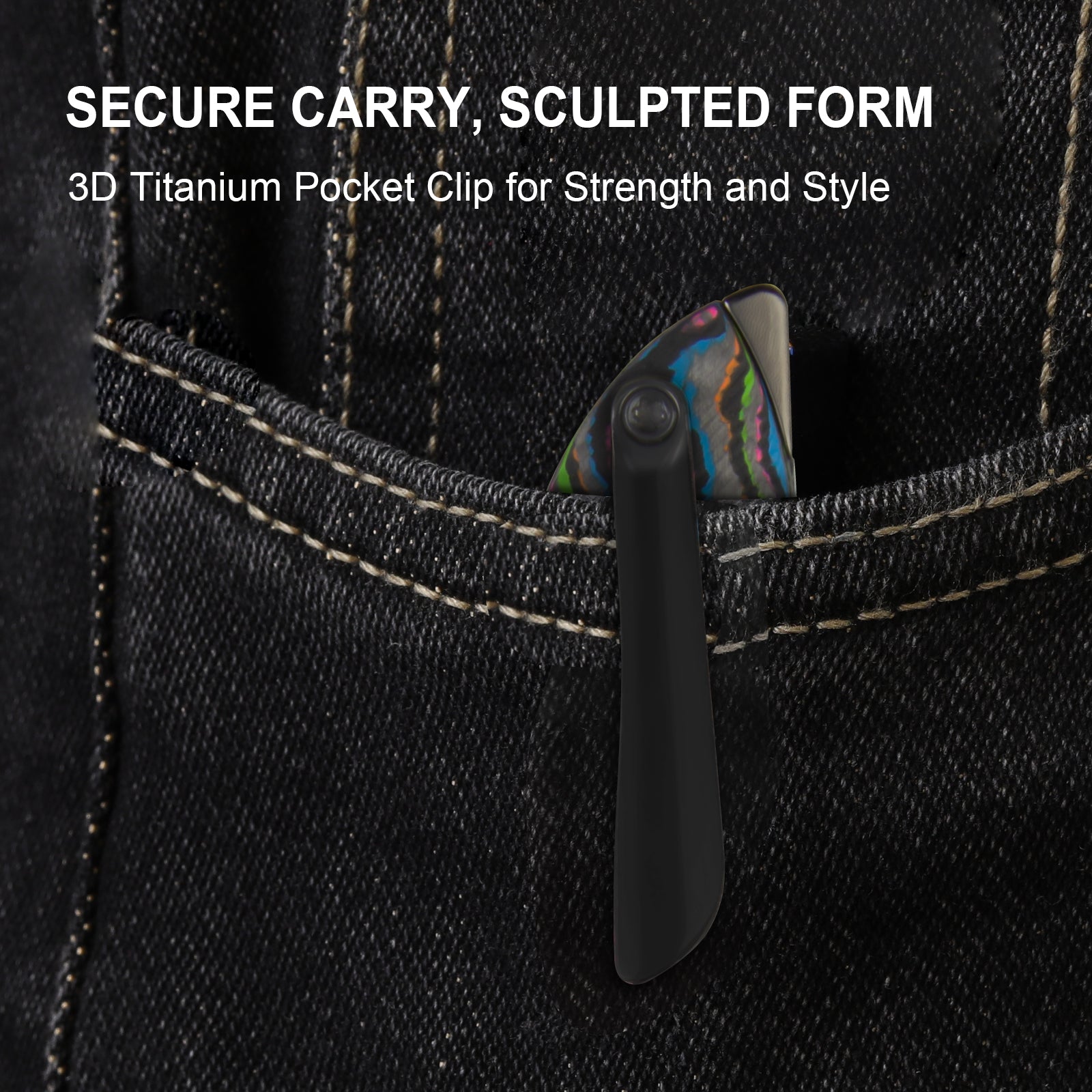 Spitfire | S35VN | Polished DLC | Titanium & Camo Carbon 80's | Ki3690A2