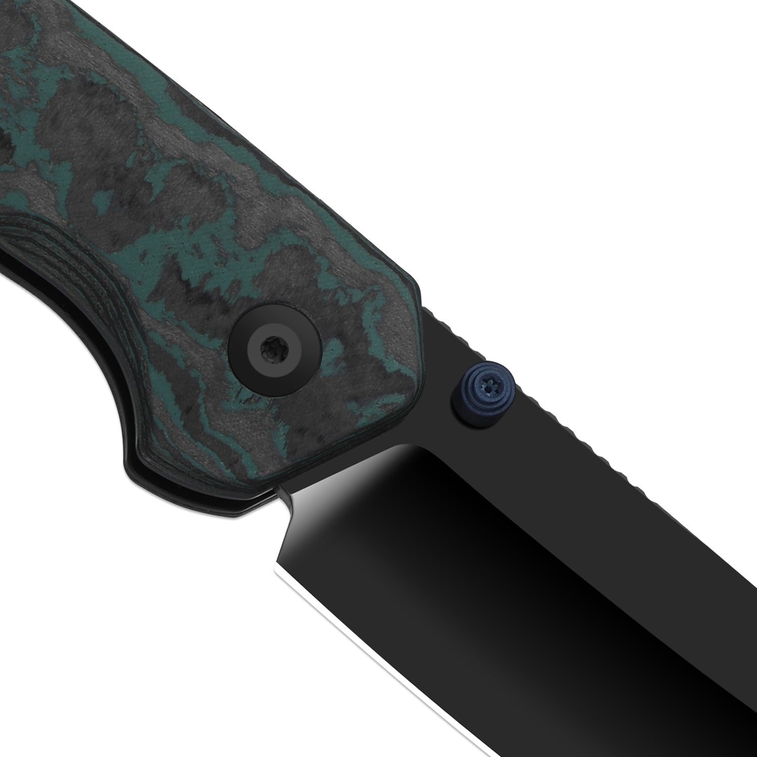 Madrac | Kizer Button Liner Lock™ | CamoCarbon Brittany Blue | S45VN + Hollow Grind + Polished DLC Ultra | KizerB™ 3693A3
