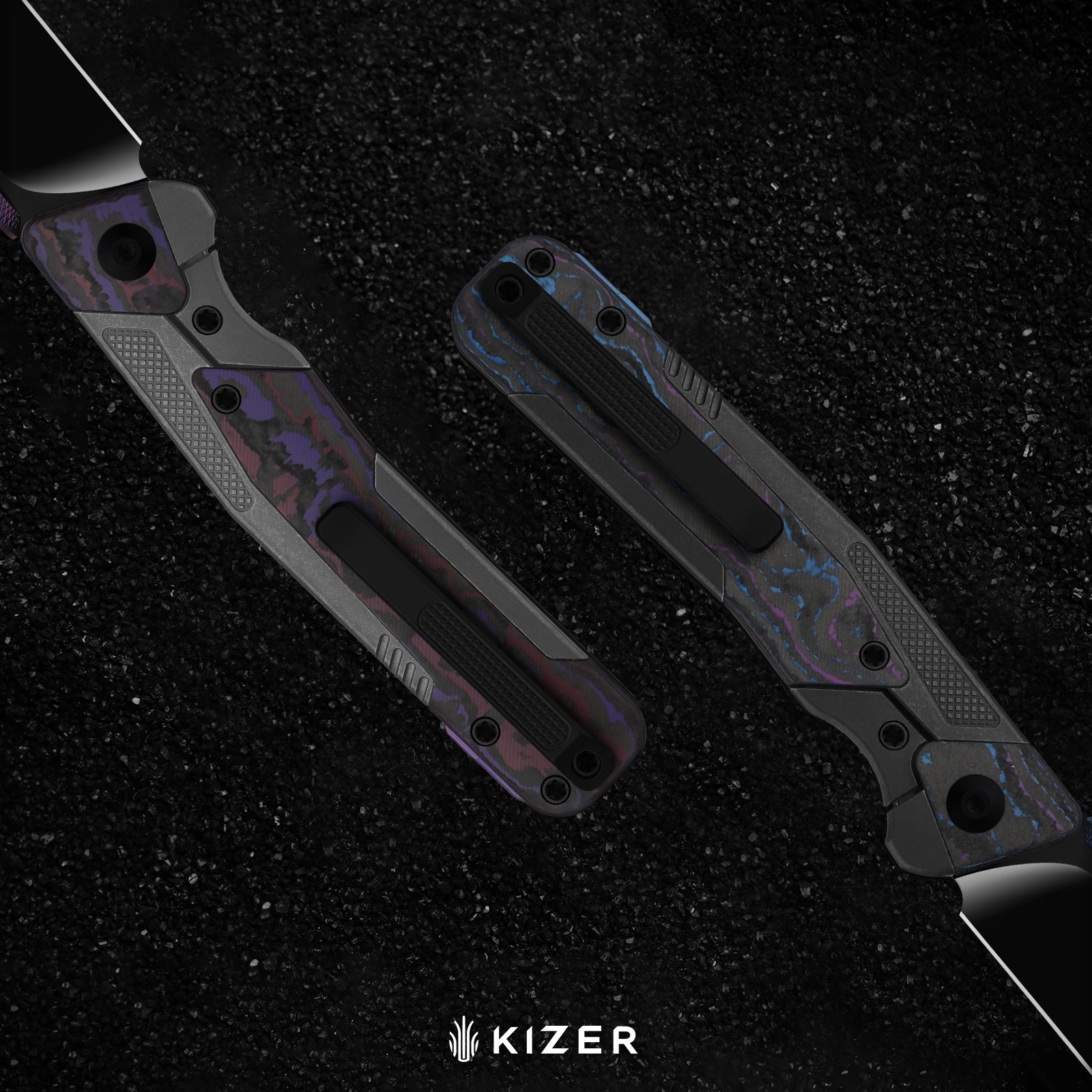 Sable Chief | K390 | Polished DLC Ultra | Titanium & FatCarbon Purple Haze | KizerB™ 3745A2
