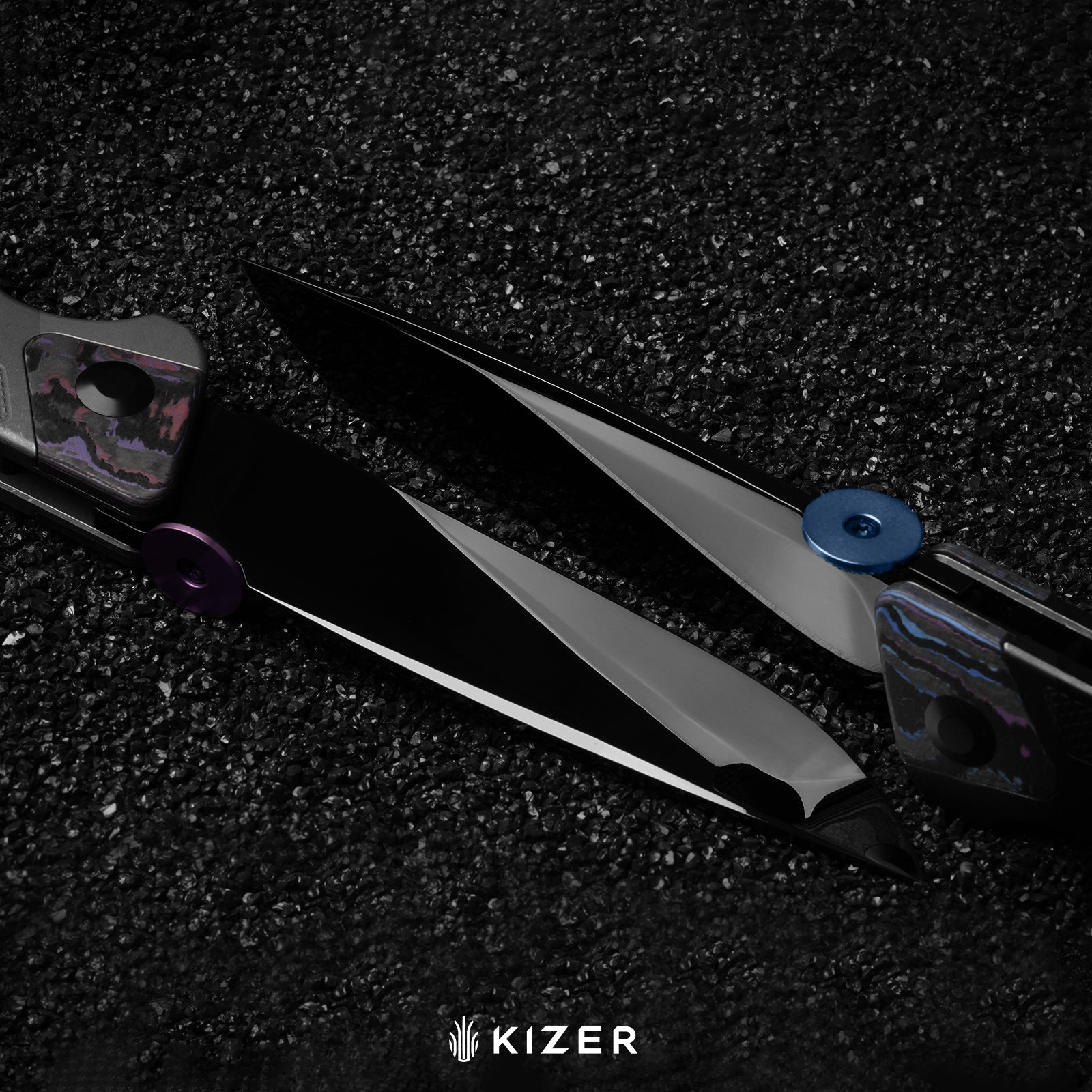 Sable Chief | K390 | Polished DLC Ultra | Titanium & FatCarbon Purple Haze | KizerB™ 3745A2