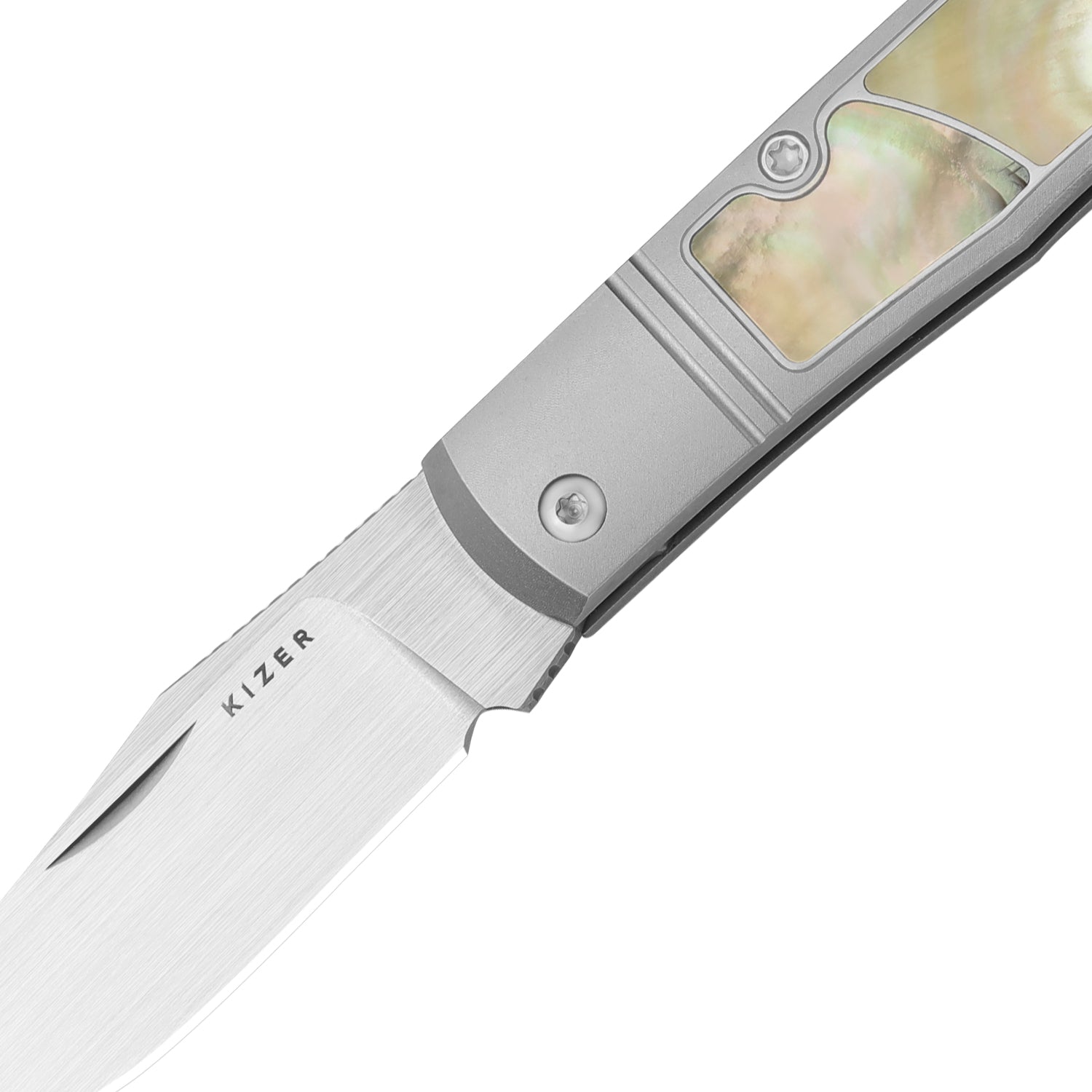 Trestle | S45VN | Titanium & Mother of Pearl | KizerB™ 3761A3
