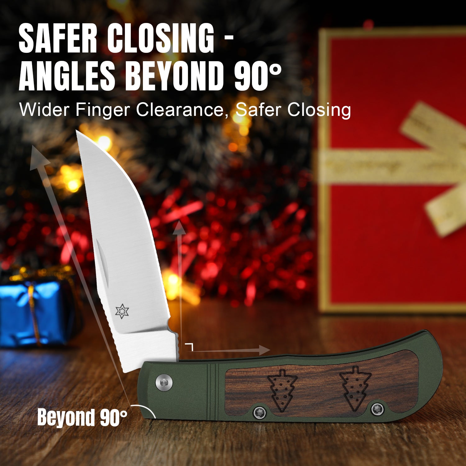 Christmas | Trestle | S45VN | Aluminum & Mkuruti Wood | KizerB™ 3761MC1 | Limited