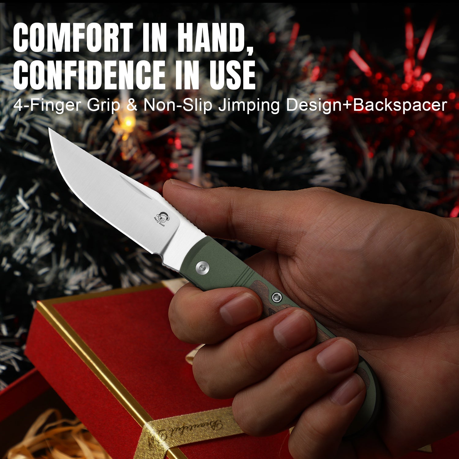 Christmas | Trestle | S45VN | Aluminum & Mkuruti Wood | KizerB™ 3761MC1 | Limited