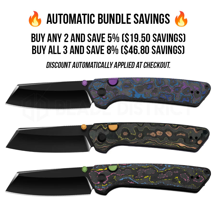 Kizer Madrac Button Liner Lock Damtanium Camo Carbon Mirror DLC S45VN BLADE DISTRICT EXCLUSIVE