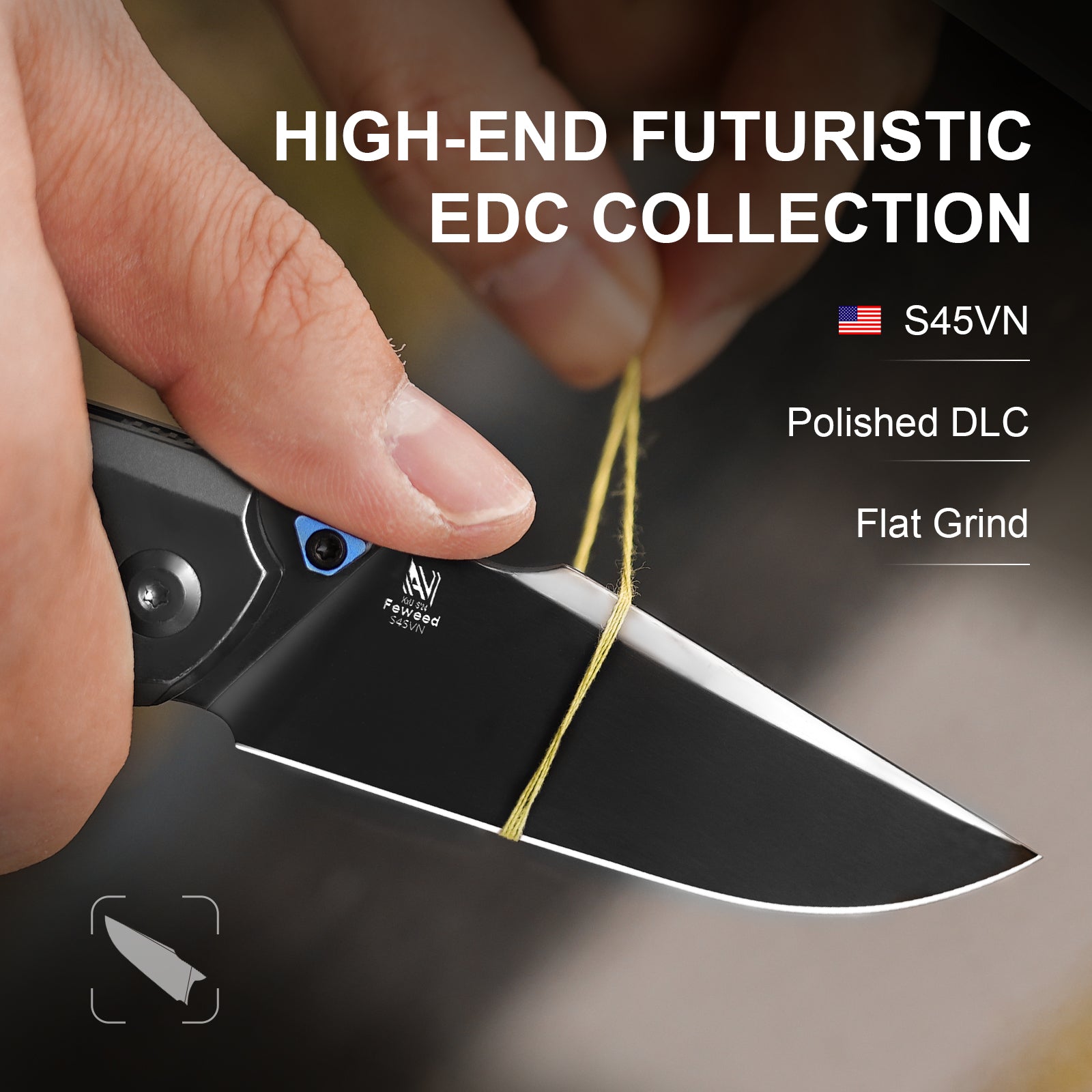 Feweed | S45VN | Titanium(Camo Carbon 80s)| Ki3694A3