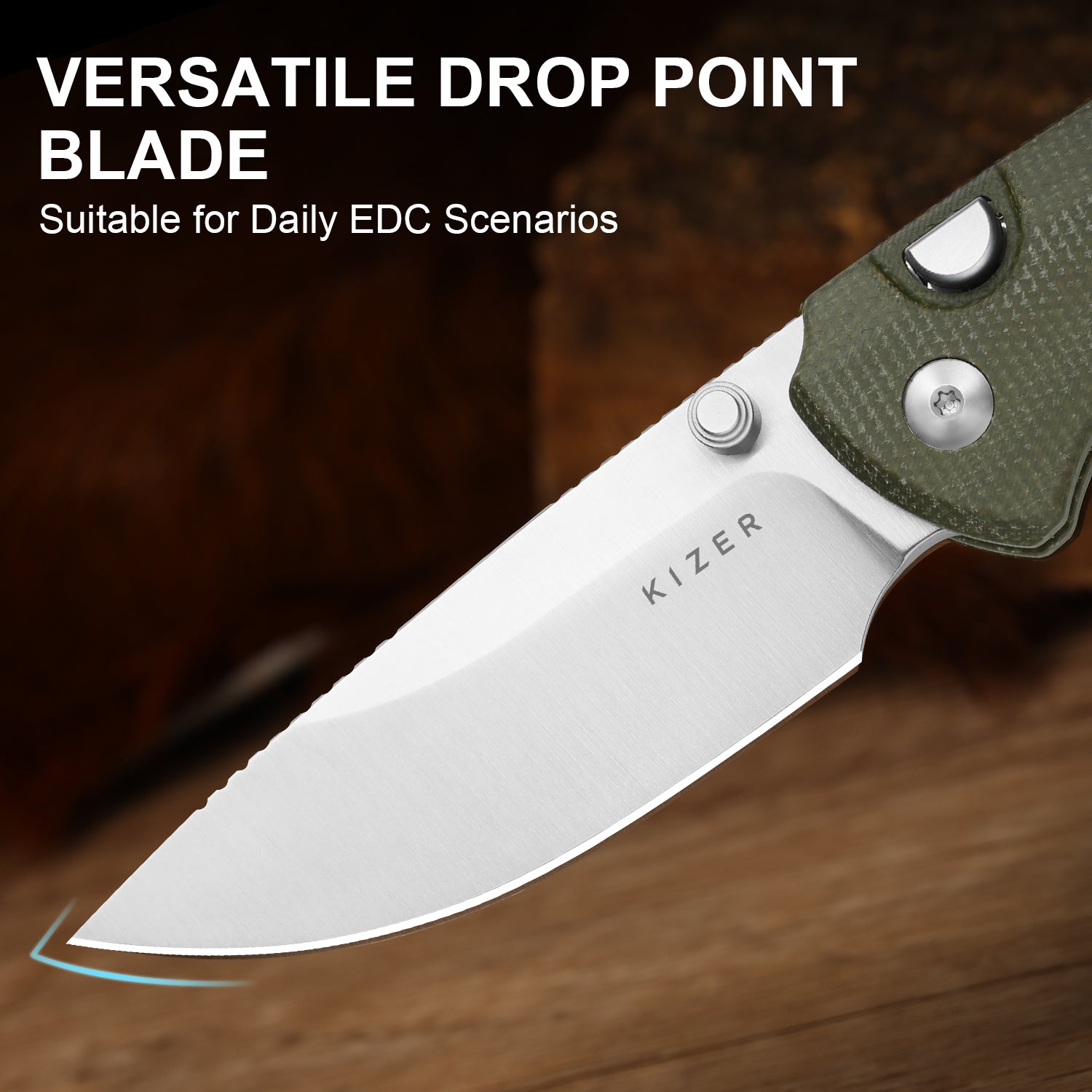 T1 BD | Button Liner Lock™ | Nitro-V | Micarta | KizerV™ 3490.2BA1