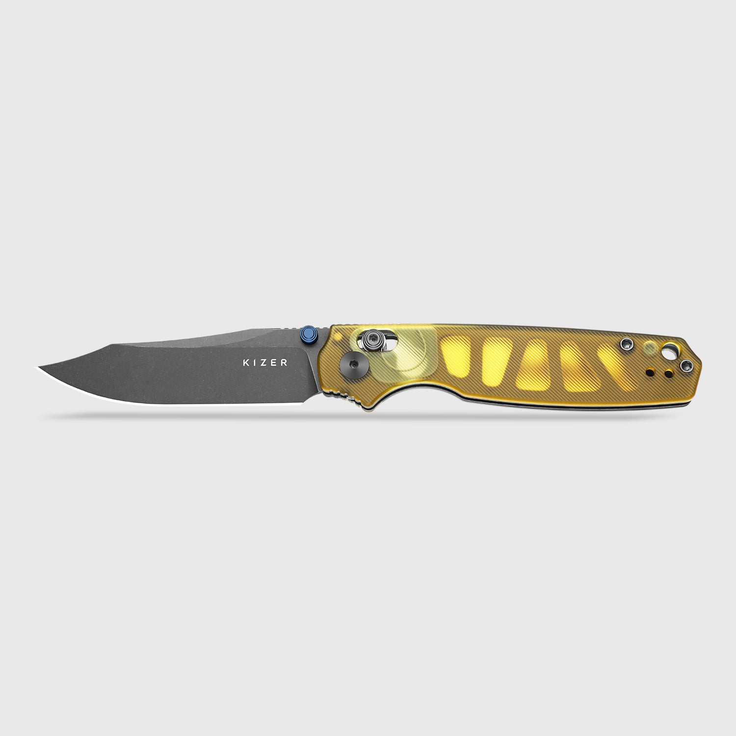 Pokiman CC | Kizer Clutch Lock™ | Clip Point | Four-Finger Full Grip | Clear PEI | KizerV™ 3789A3