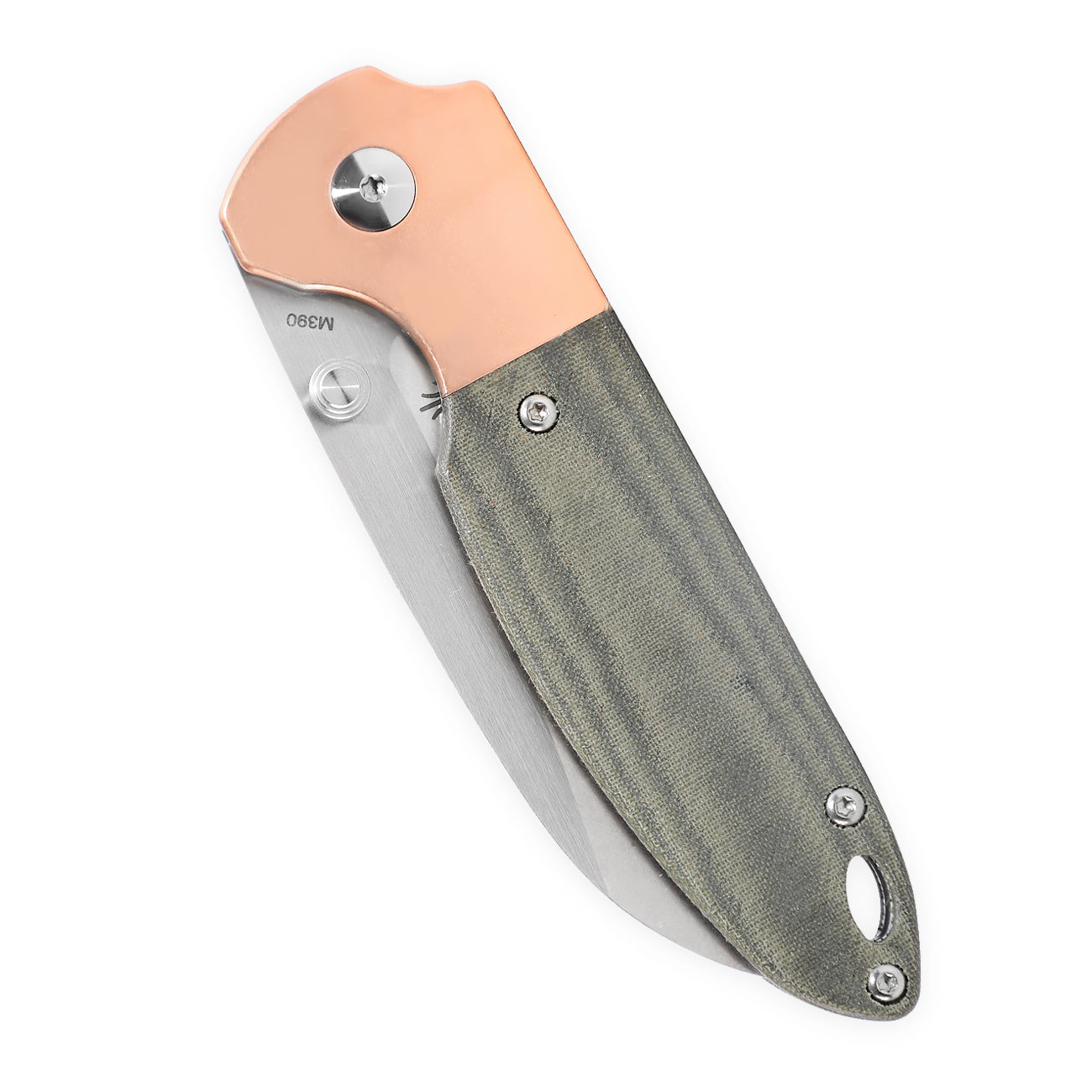 Kizer Deviant Green Micarta&Copper V3575A1 (3" Stonewash)