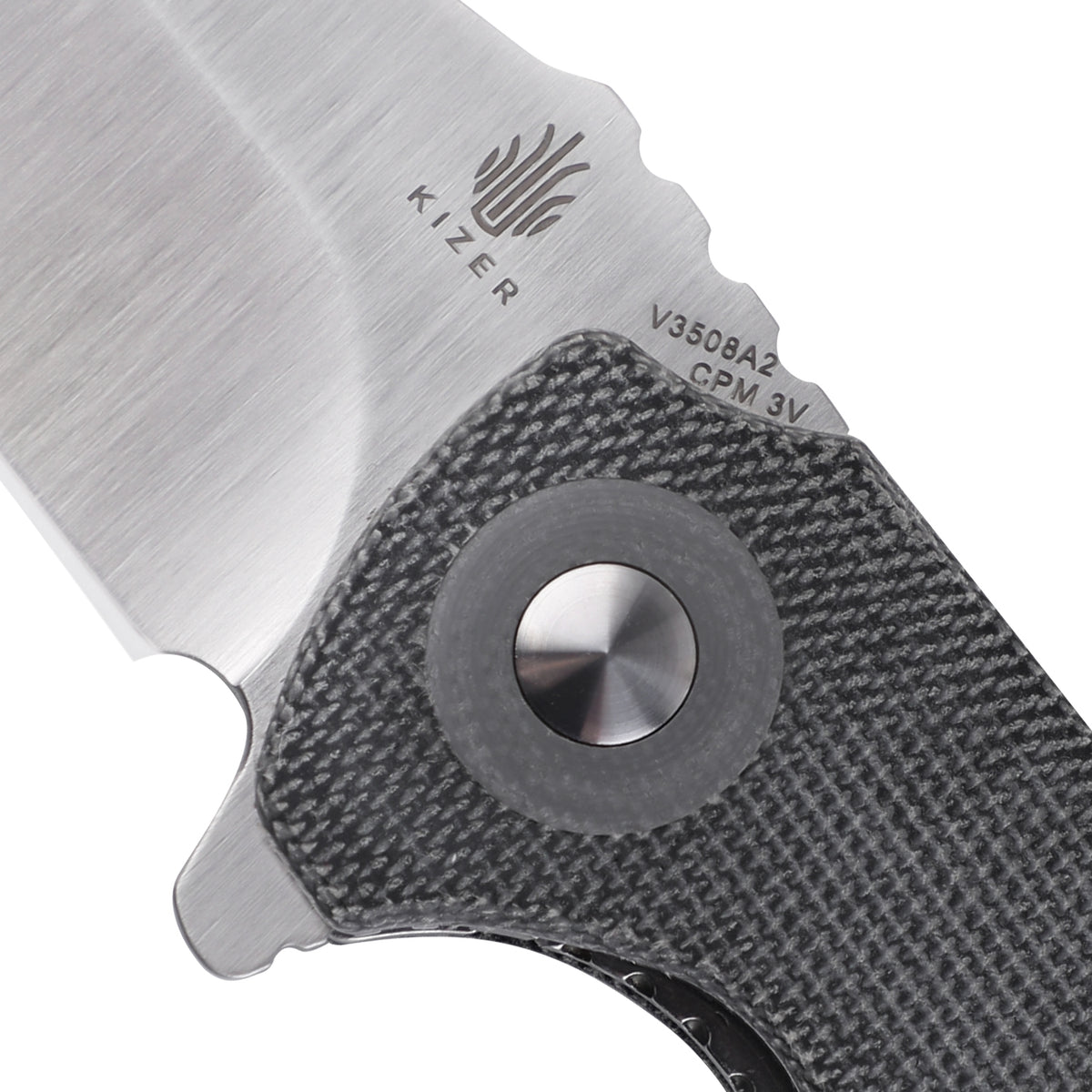 Kizer Mini Critical Micarta Black V3508A2 (3" Satin)