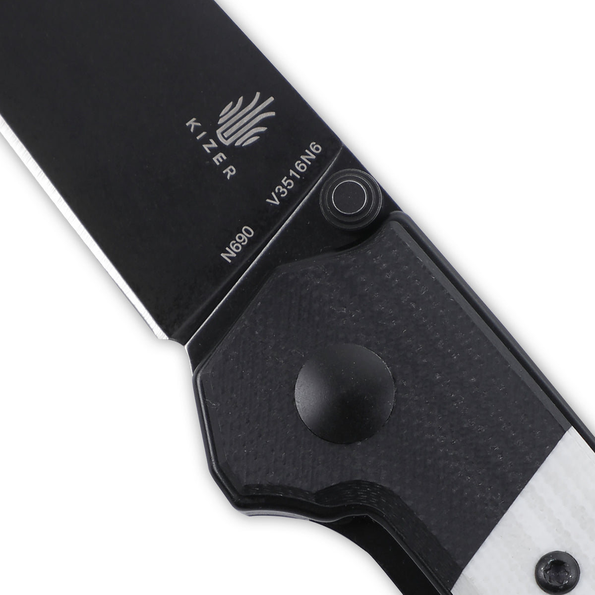 Kizer Domin Mini G10 Black&White V3516N6 (2.89" Black Ti-Coated)