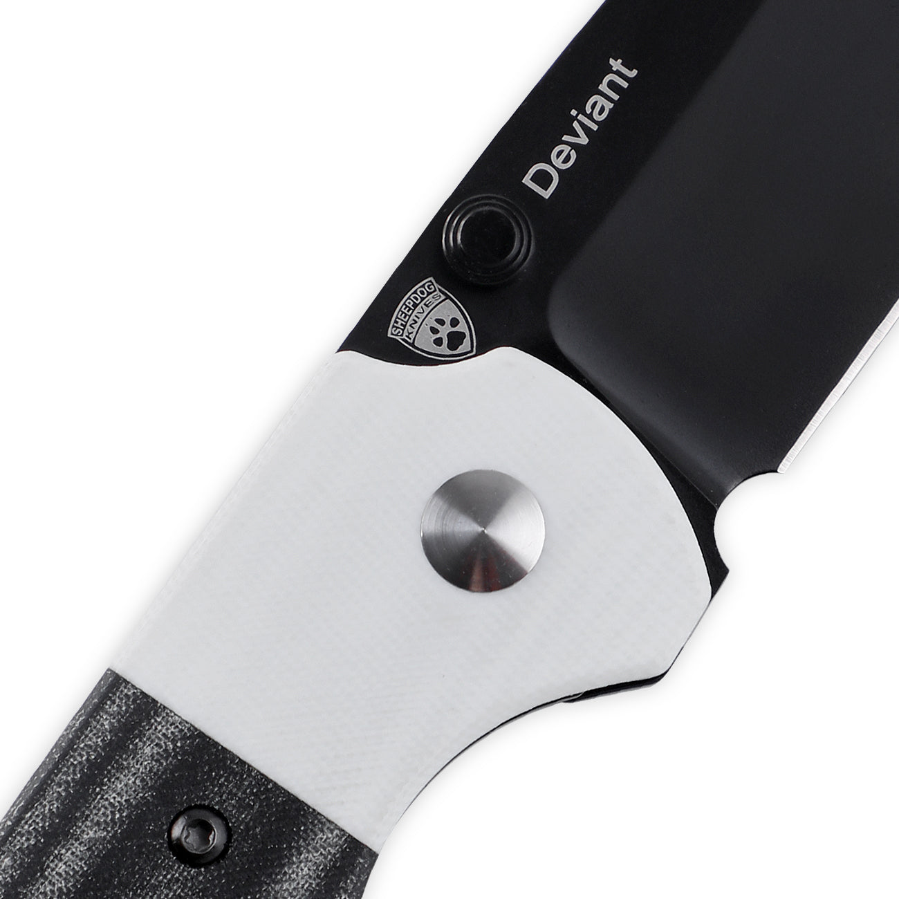 Kizer Deviant Black Micarta& White G10 V3575A2 (3" Black Ti-Coated)