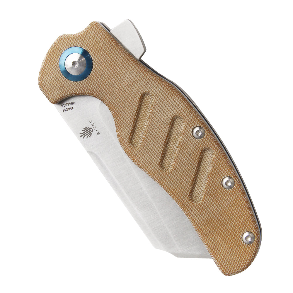 Kizer Sheepdog C01c XL Micarta Brown V5488C4 (3.94" Satin)