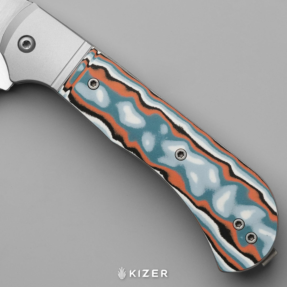 Trestle TP AirTi | BD1N Dual-Blade Clip Point & Spey Point | KStop™ 105° Half-Stop Trapper | Aluminum & Micarta | KizerB™ 3761TPA3