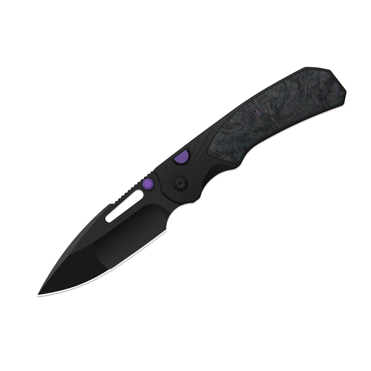 Durandal | Kizer Button Liner Lock™ | Aluminum &  Fatcarbon® Black Dark Matter  | S35VN + Black PVD Coating | KizerB™ 3765BD1