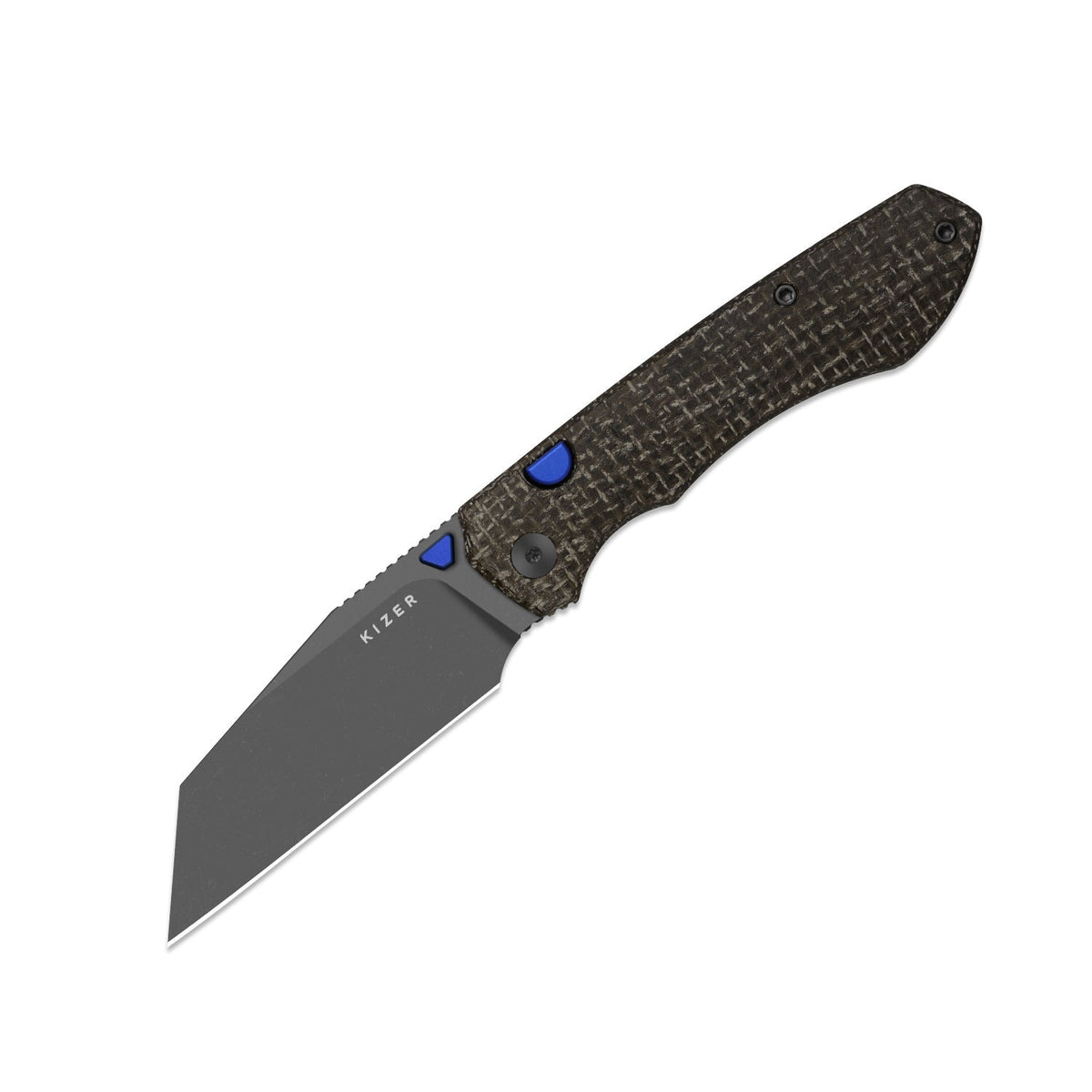 Wharning | Wharncliffe | Kizer Button Liner Lock™ | N690 | GID canvas micarta | KizerV™ 3738BW3