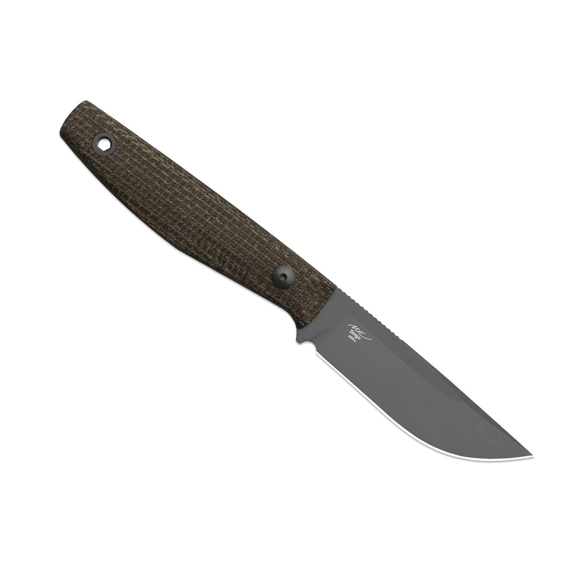 Dingo | Modified Drop Point | AEB-L | Micarta | Gray PVD Coating & Stonewashed | KizerV™ 1121A1