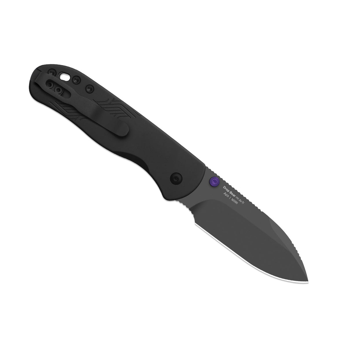 Drop Bear 292 AirTi | Kizer Button Liner Lock™ | M390 + Gray PVD Coating | Black Milled Aluminum | KizerB™ 3619.292BD3