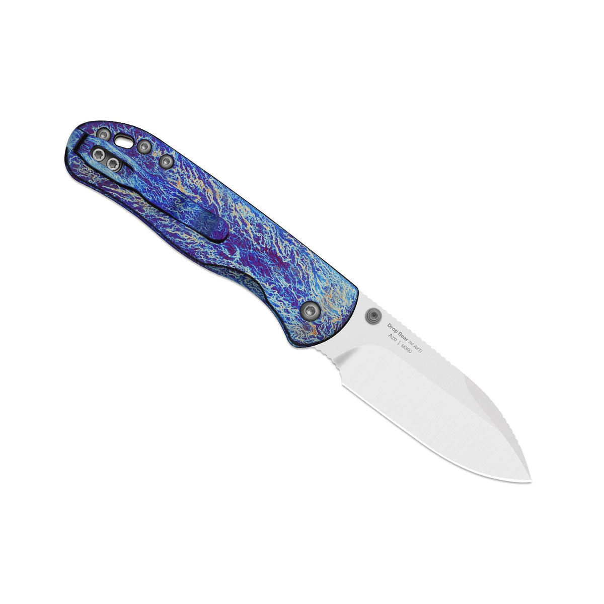 Drop Bear 292 AirTi | Kizer Button Liner Lock™ | M390 + Satin | Etched Pattern Aluminum | KizerB™ 3619.292BDK1  (Limited Release)