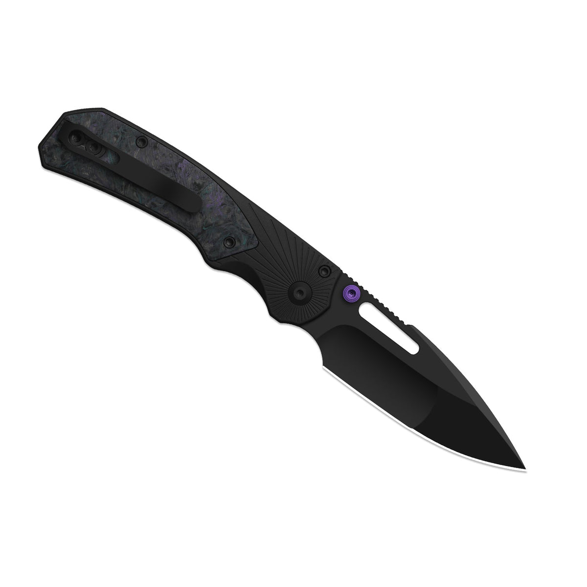 Durandal | Kizer Button Liner Lock™ | Aluminum &  Fatcarbon® Black Dark Matter  | S35VN + Black PVD Coating | KizerB™ 3765BD1
