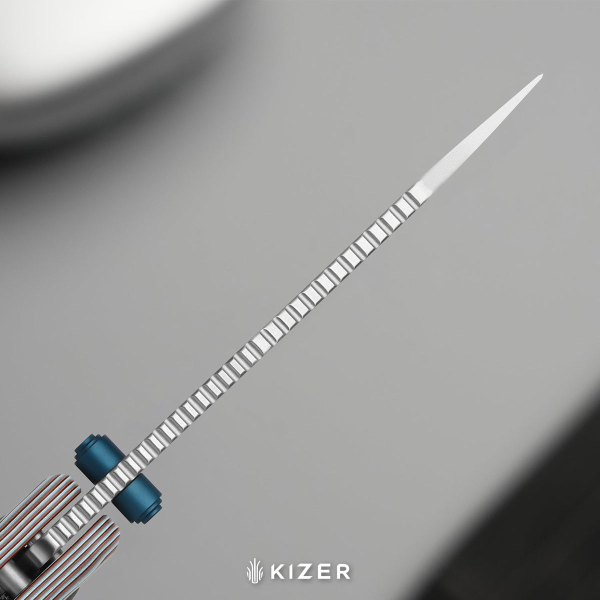 Nice Guy | Clip Point | AEB-L + Satin | vortex pattern micarta | KizerV™ 3011BCA2