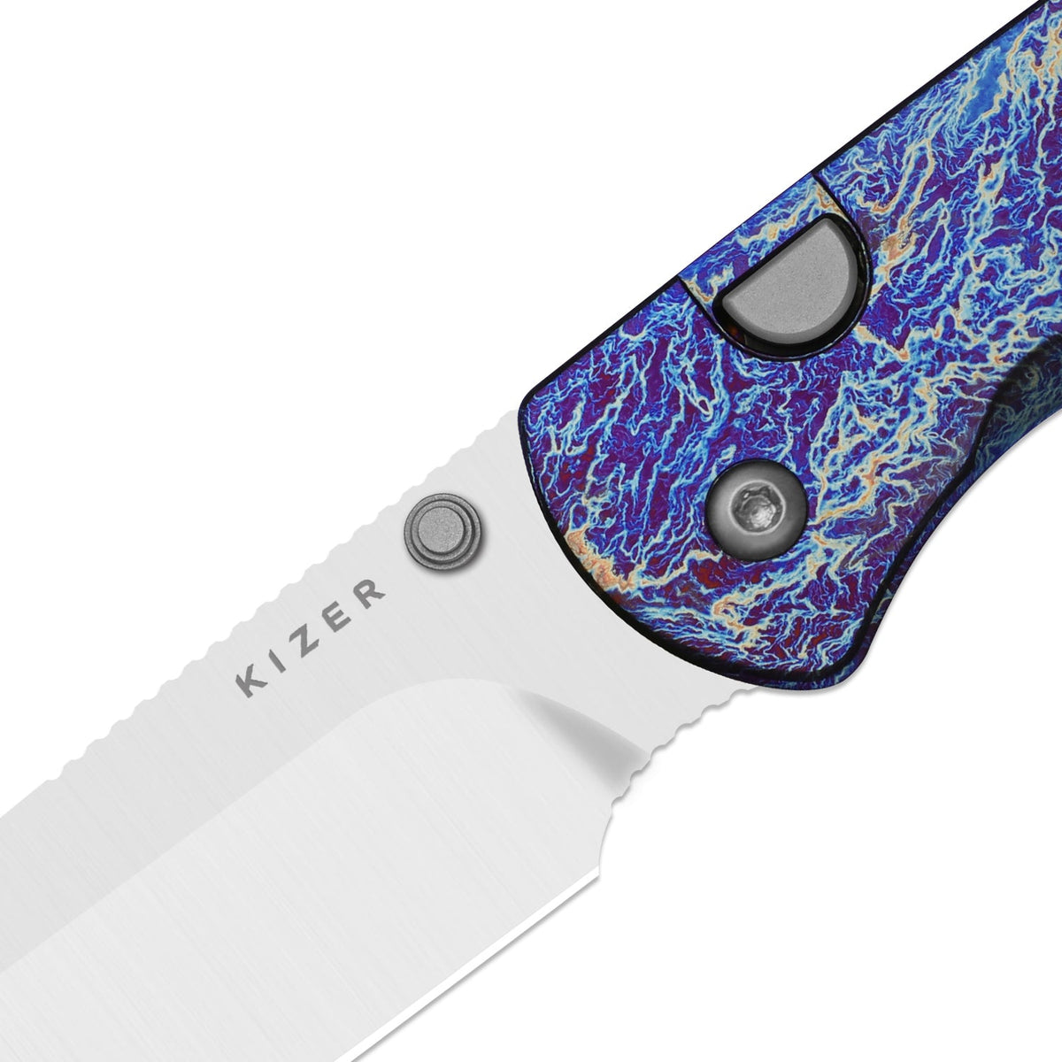 Drop Bear 292 AirTi | Kizer Button Liner Lock™ | M390 + Satin | Etched Pattern Aluminum | KizerB™ 3619.292BDK1  (Limited Release)