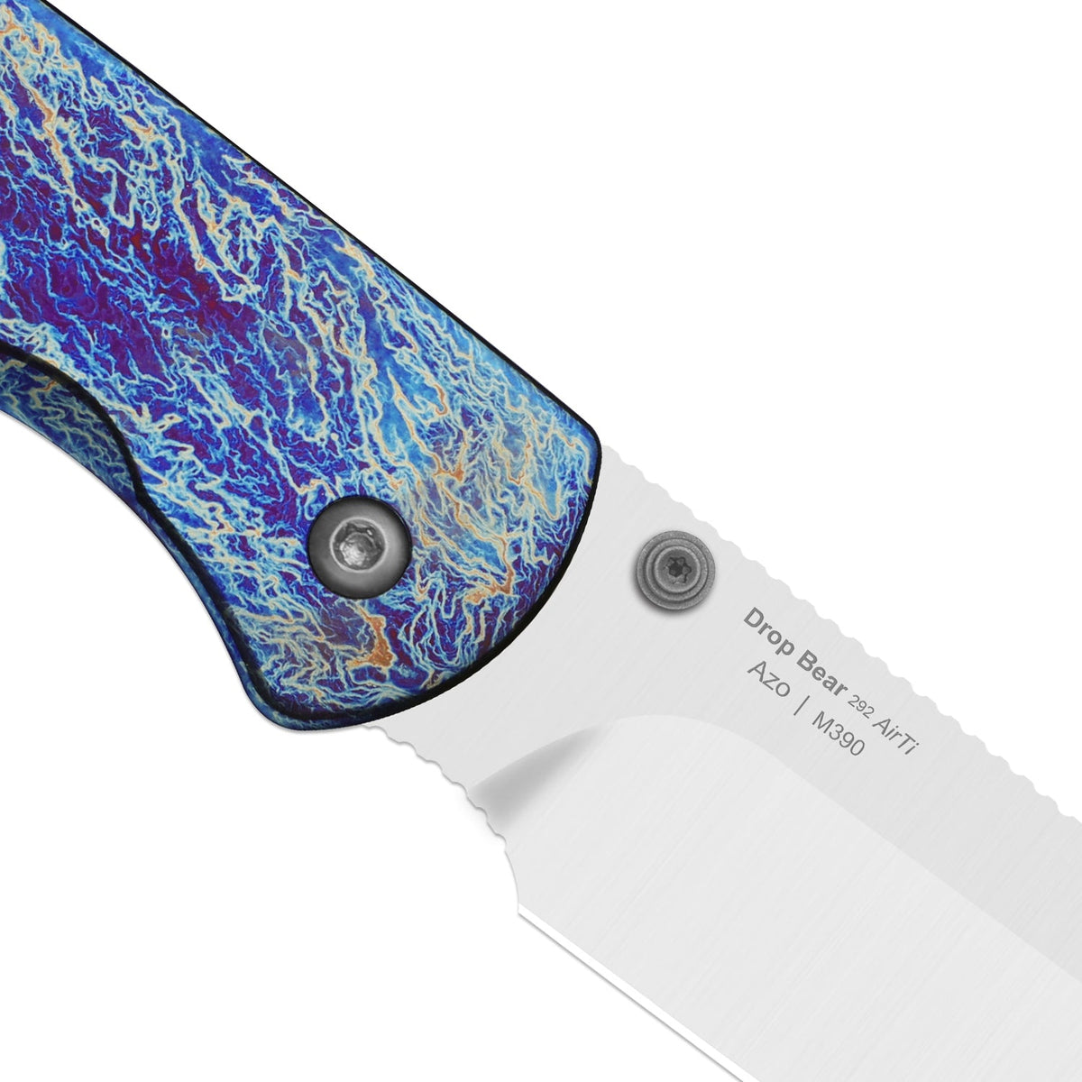 Drop Bear 292 AirTi | Kizer Button Liner Lock™ | M390 + Satin | Etched Pattern Aluminum | KizerB™ 3619.292BDK1  (Limited Release)