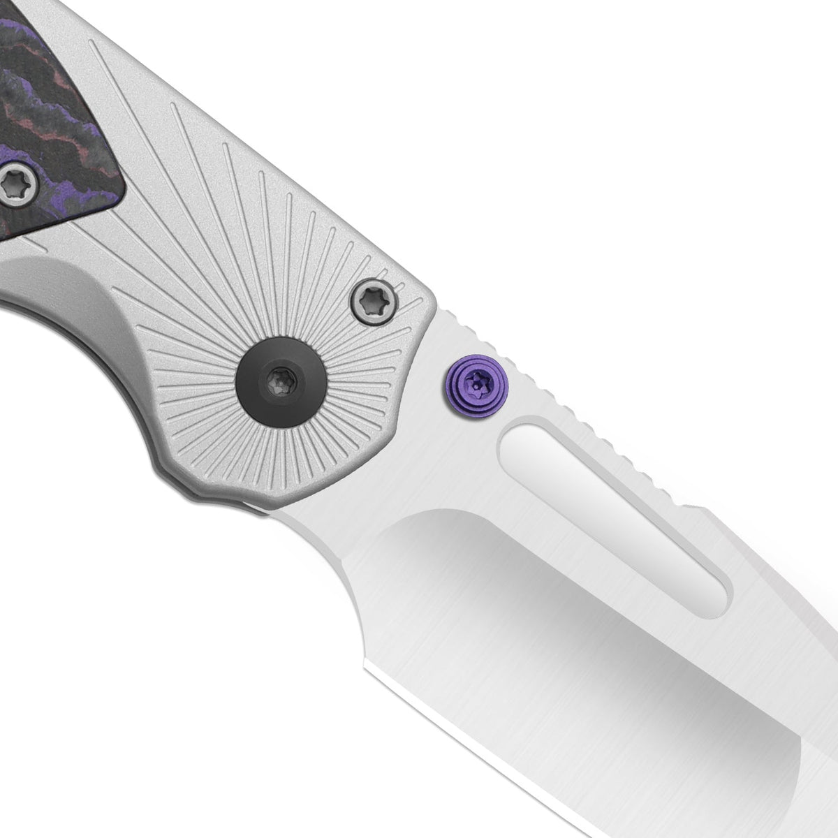 Durandal | Kizer Button Liner Lock™ | Aluminum &  Fatcarbon® Purple Haze  | S35VN + Satin | KizerB™ 3765BD3
