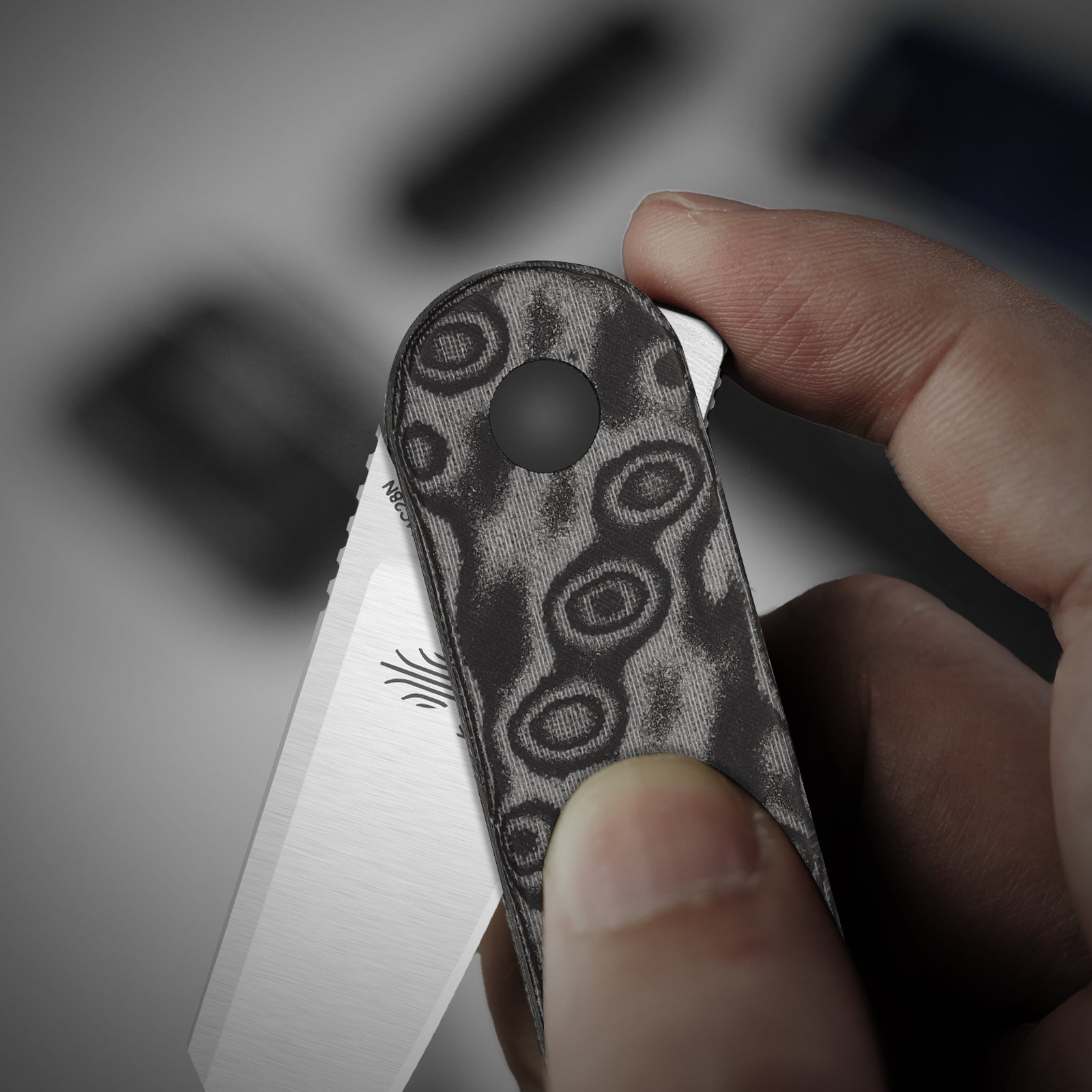 Mini Bay | 14C28N | Vortex Pattern Micarta | KizerV™ 2583A6