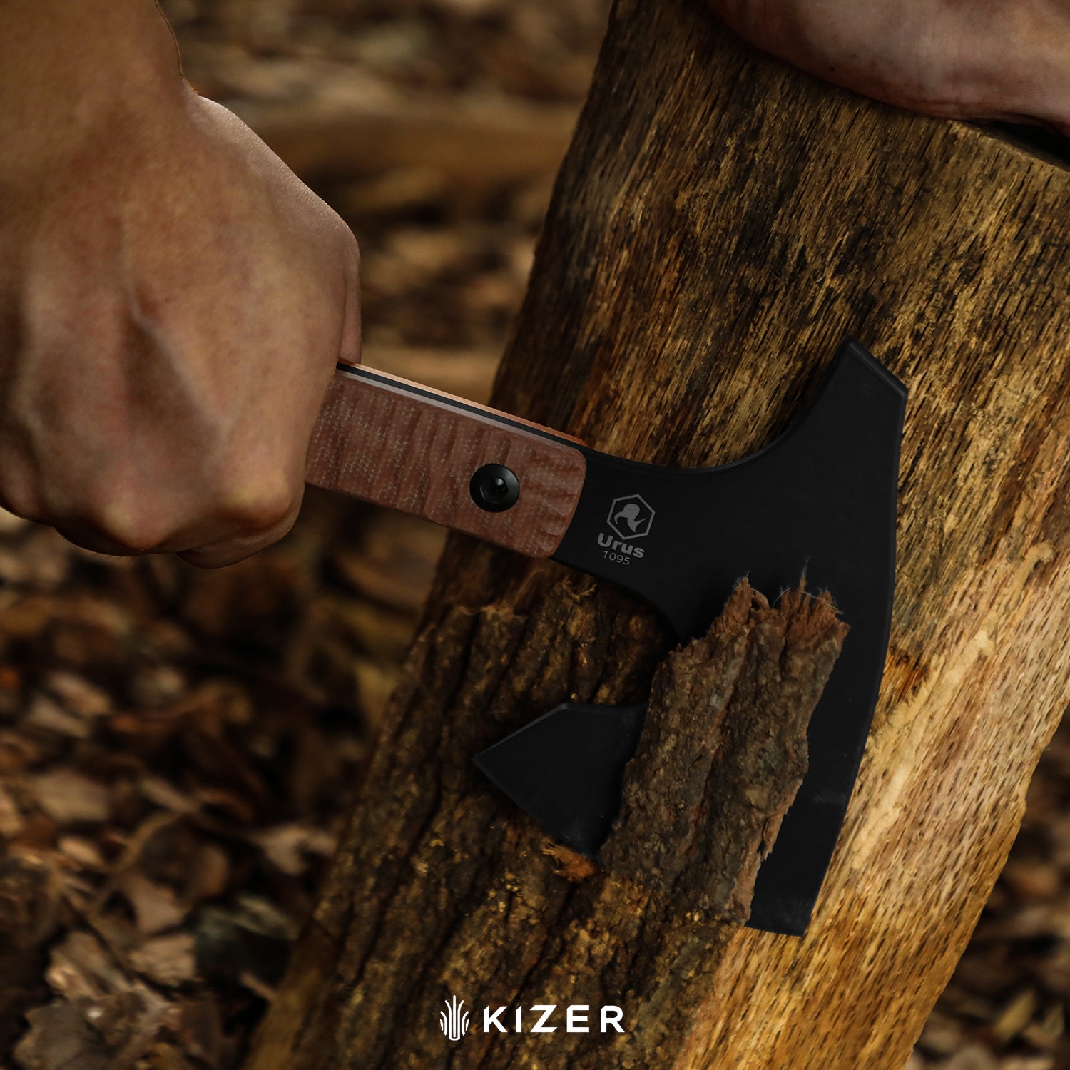 Urus | Lightweight Axe | 1095 | Black Coating | Micarta | Camping Outdoor Tool | KizerV™ 1073A1