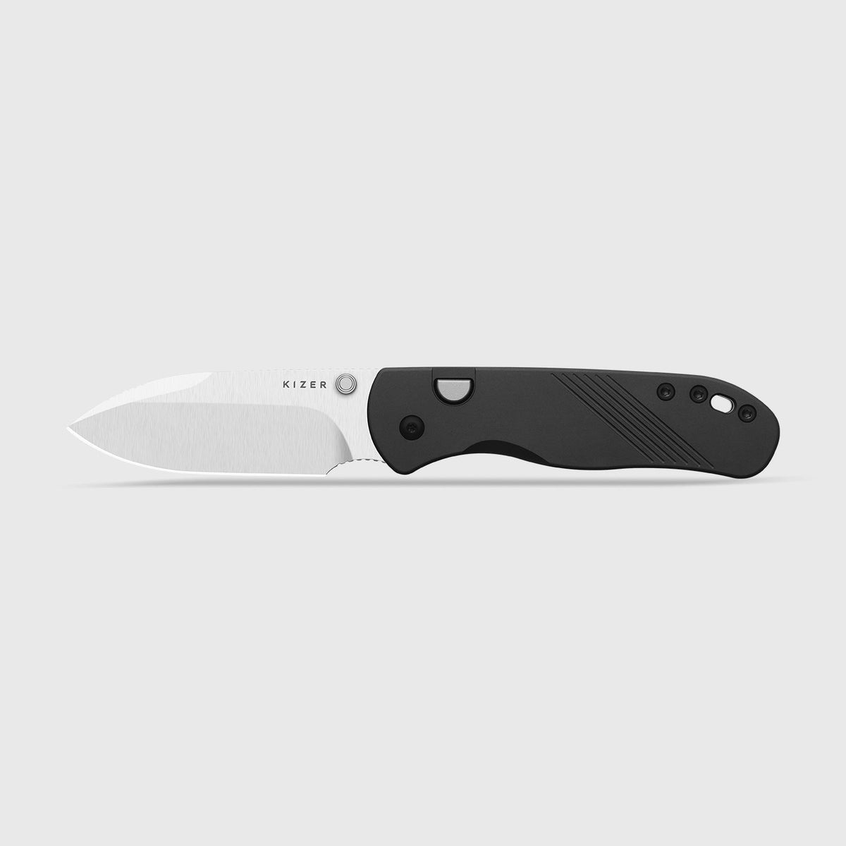 Drop Bear 292 AirTi | Kizer Button Liner Lock™ | M390 + Satin | Gray Milled Aluminum | KizerB™ 3619.292BD2