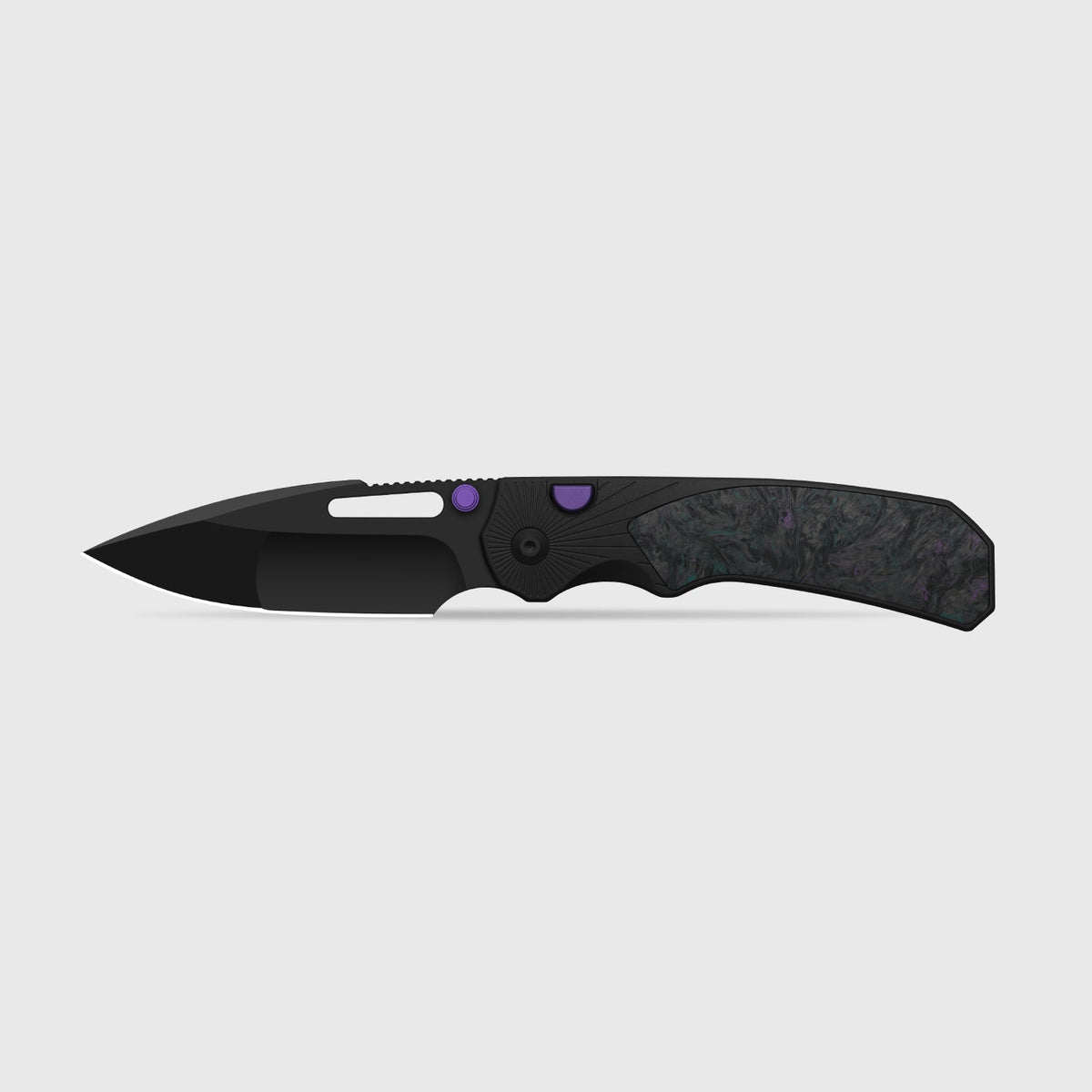 Durandal | Kizer Button Liner Lock™ | Aluminum &  Fatcarbon® Black Dark Matter  | S35VN + Black PVD Coating | KizerB™ 3765BD1