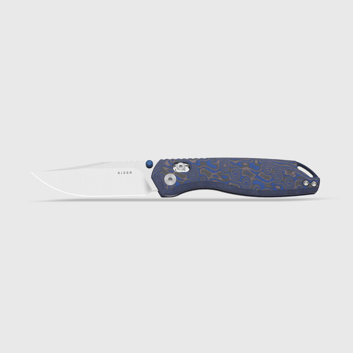 Findo | Clip Point | Kizer Clutch Lock™ | AEB-L + Satin | vortex pattern micarta | KizerV™ 3743CC2
