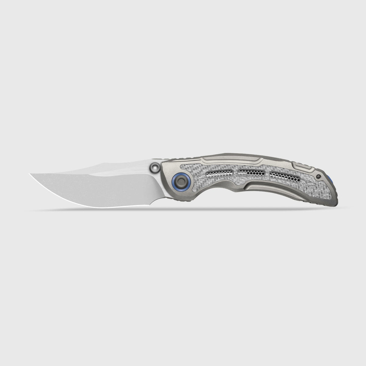 SILVER WING-LITE | S45VN+Stonewashed+Flat Grind | Titanium & Carbon Fiber | KizerB™ ZX-FK09A2