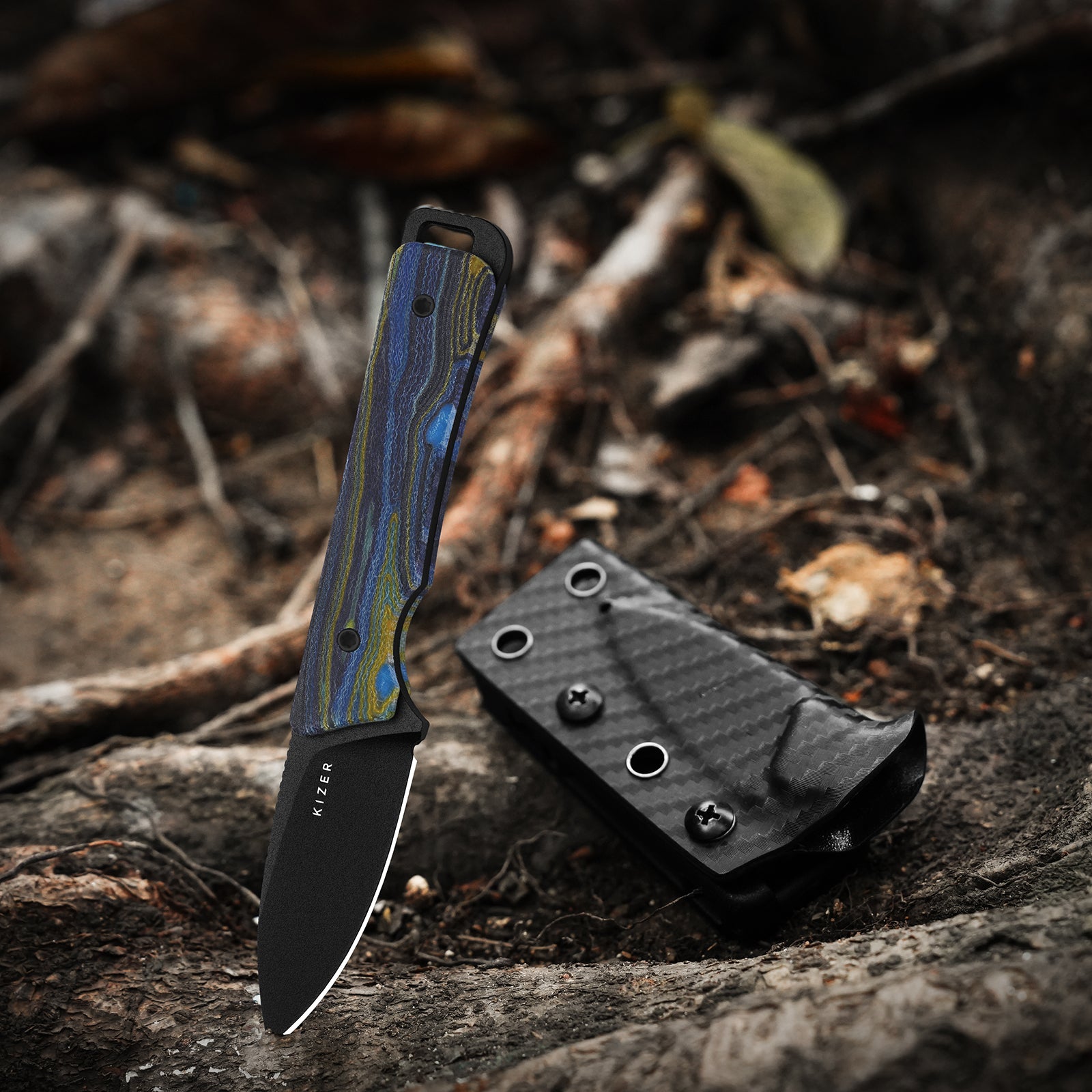 Whiskey Jack | G-CARTA (STARRY NIGHT 1) | Multiple Carry Options | Skeletonized Tang | CPM 10V | KizerB™ 1108A4