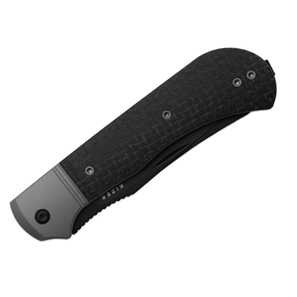 Trestle TP AirTi | BD1N Dual-Blade Clip Point & Spey Point | KStop™ 105° Half-Stop Trapper | Aluminum & Micarta | KizerB™ 3761TPA3
