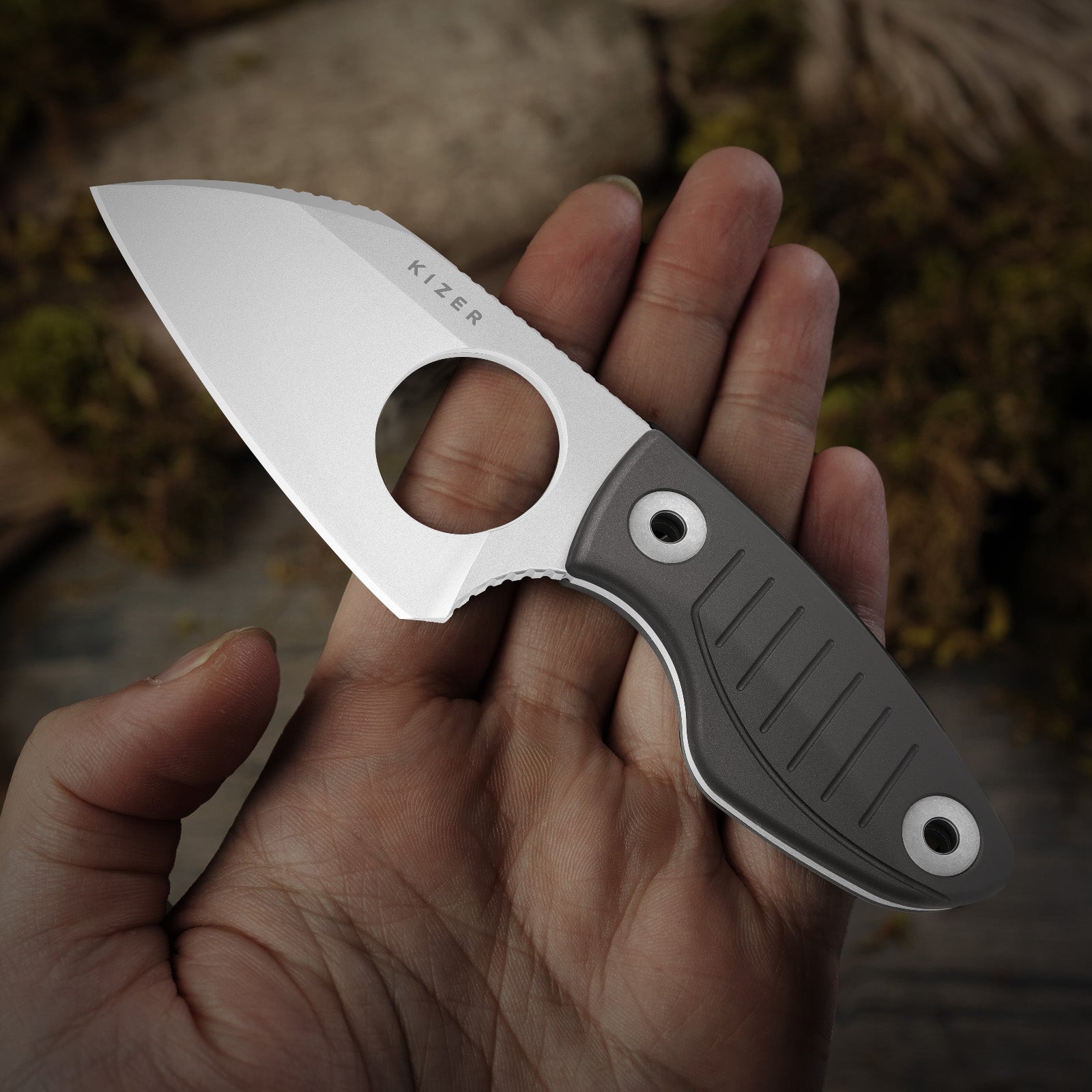 Nightjar | Japan AICHI AUS-10 Steel | Sheepfoot Fixed Blade | Vortex Pattern Micarta | KizerV™ 1114A3