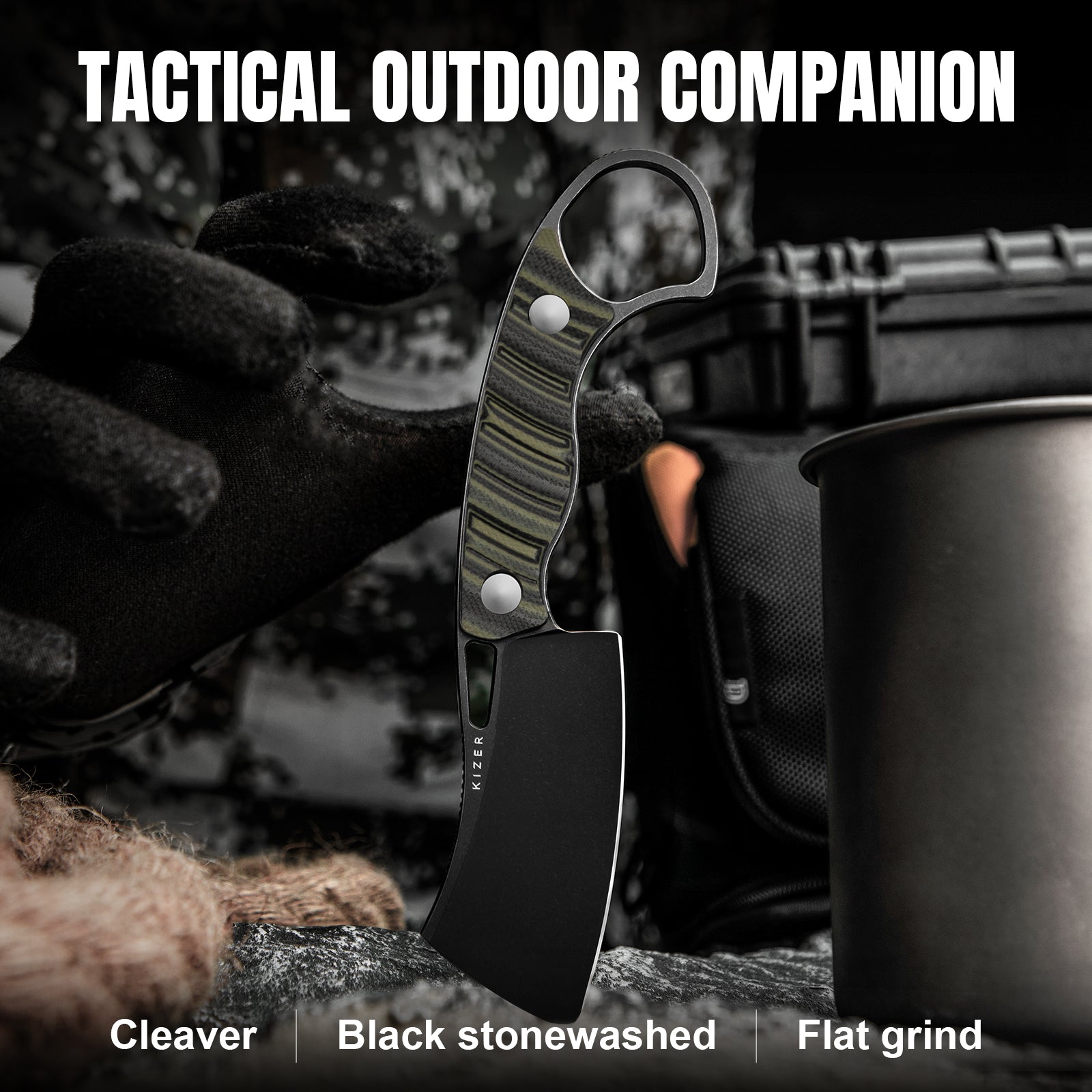 Little Rhino | D2 | G10 (Olive Green & Black) | 1065A3