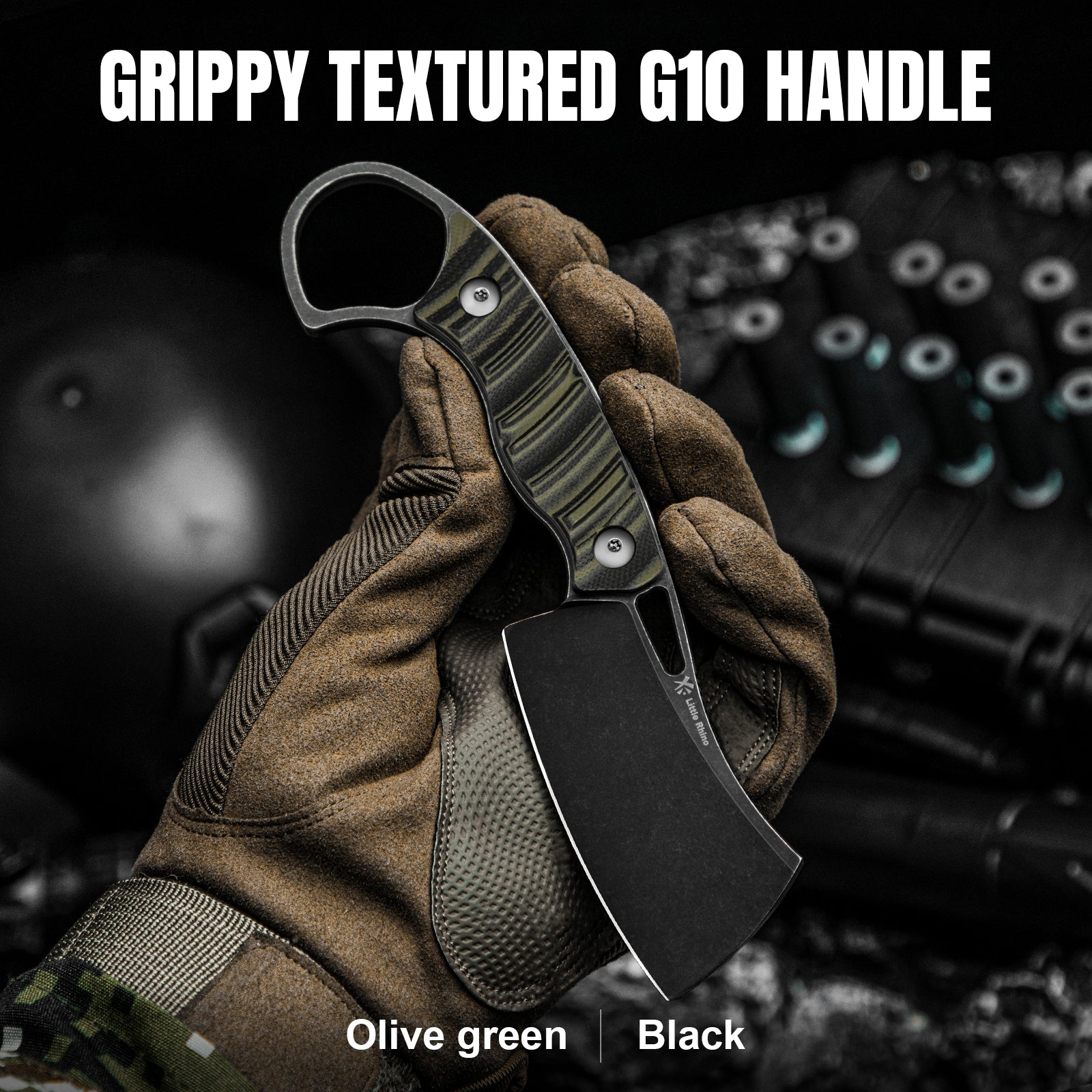 Little Rhino | D2 | G10 (Olive Green & Black) | 1065A3