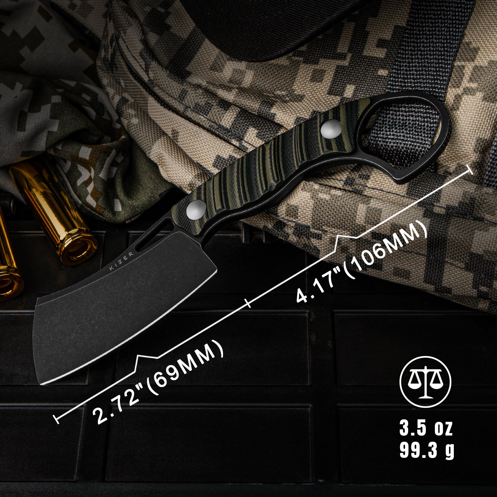 Little Rhino | D2 | G10 (Olive Green & Black) | 1065A3