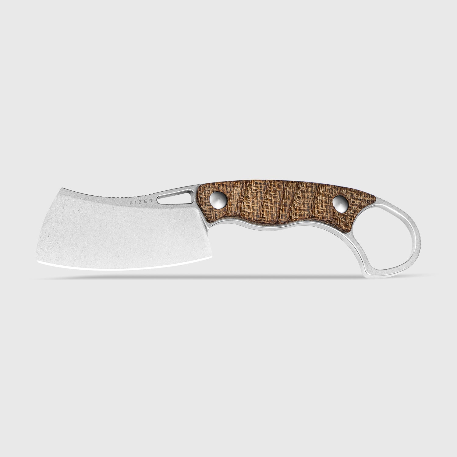 Little Rhino | AEB-L | Burlap Micarta | KizerV™ 1065A4