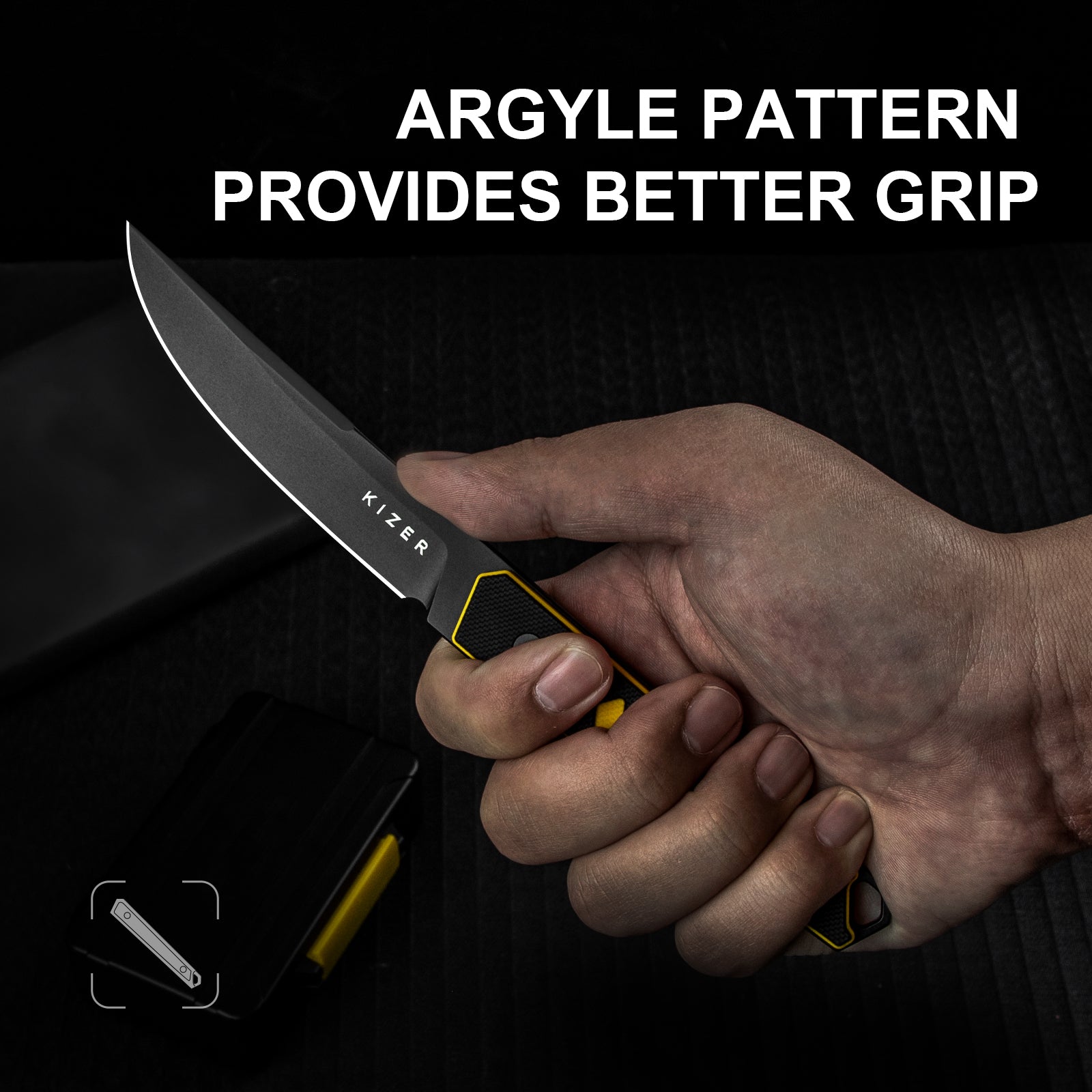 Kwaiken | Nitro-V | Black & Yellow G10 | KizerV™ 1066A3