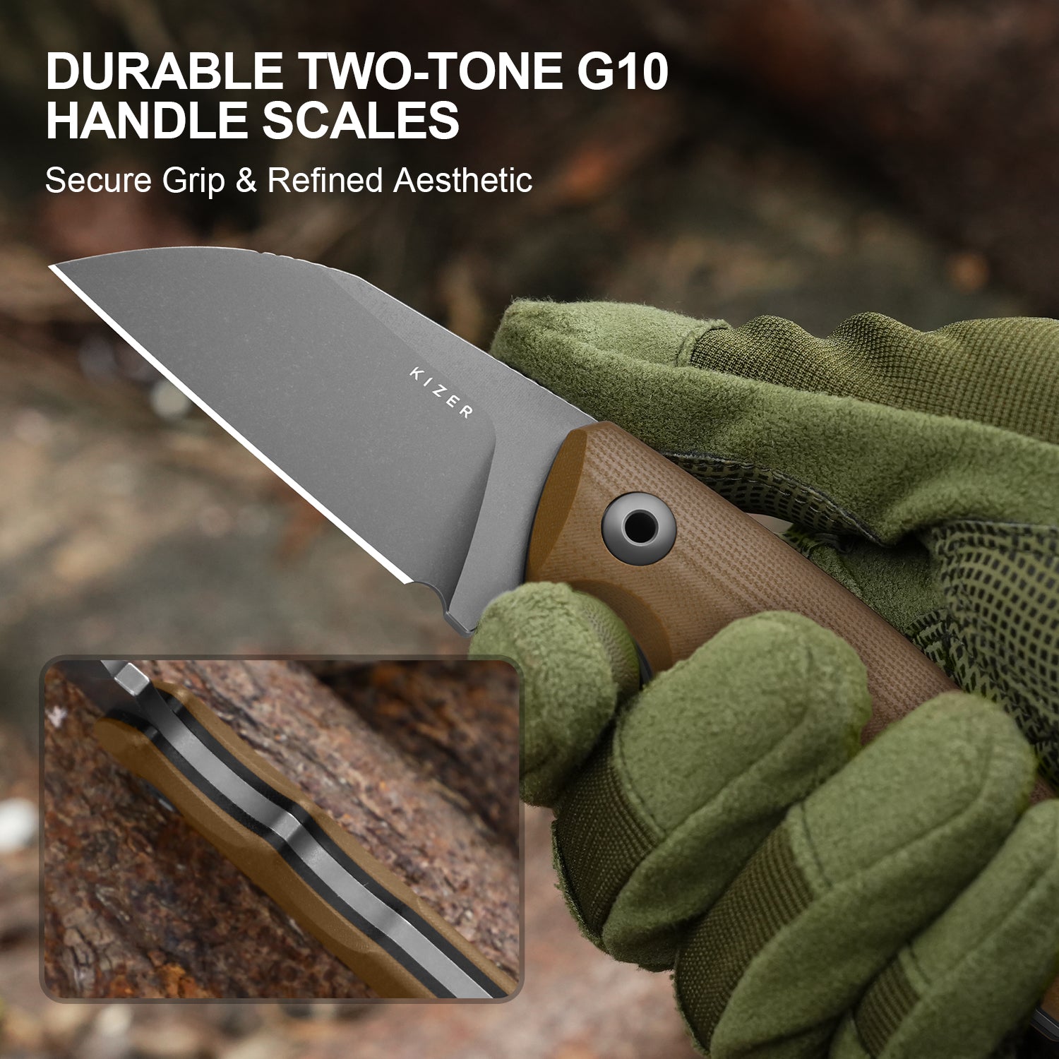 Snick | AEB-L | Two-Tone G10 | KizerV™ 1085A2