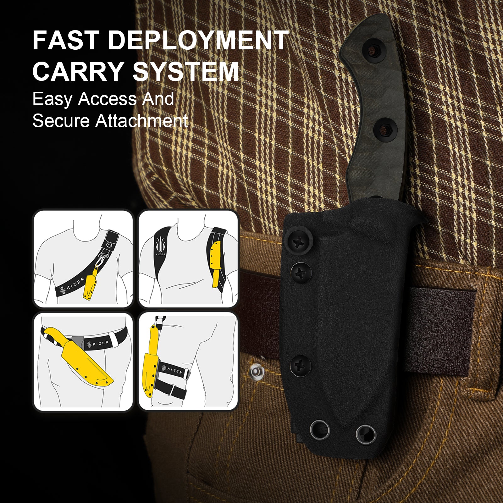 Rook | 10V | Richlite | Fixed Blade | 1090A1