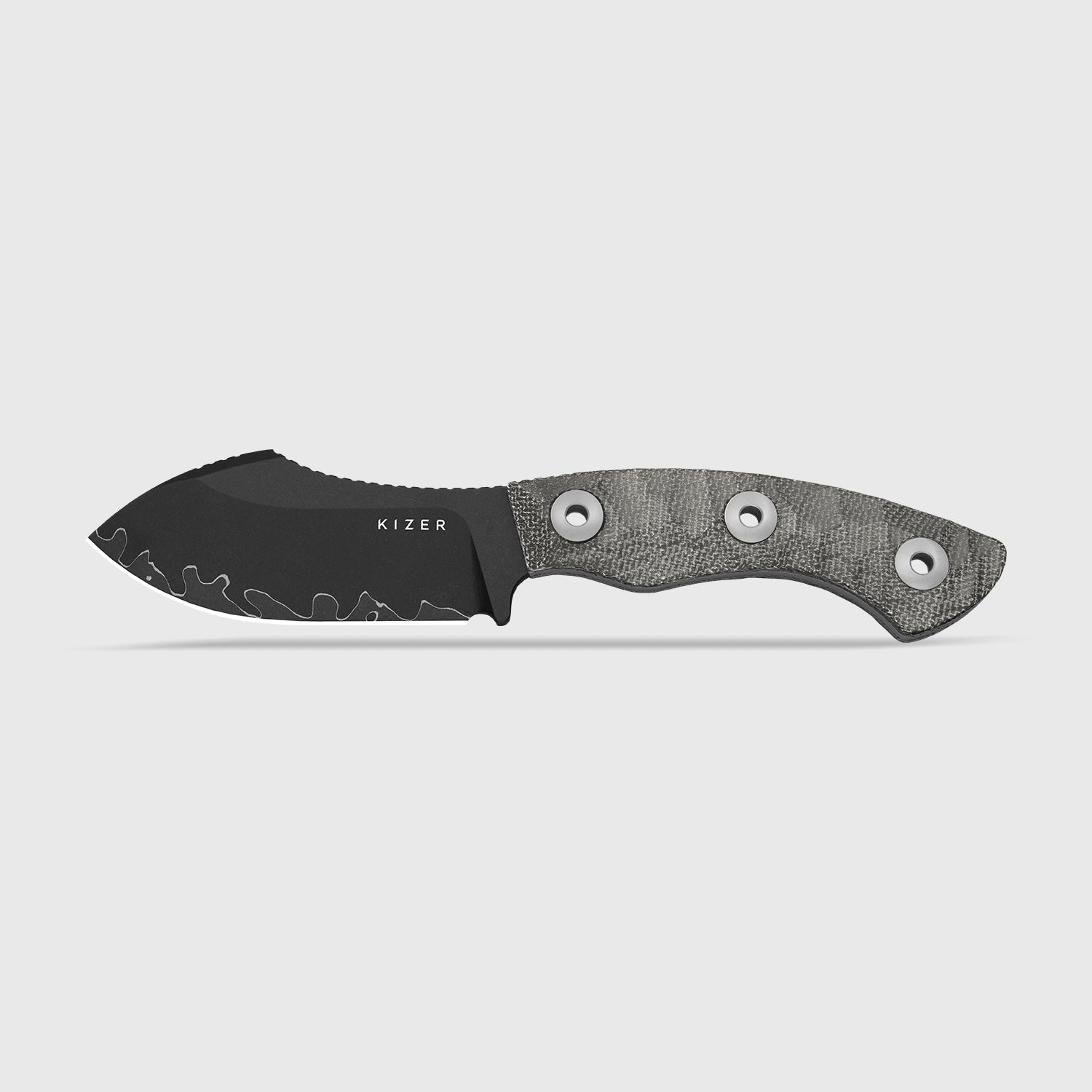 Rook | 3-layer Composite Steel | Norplex UltreX Micarta | Fixed Blade | KizerV™ 1090A2