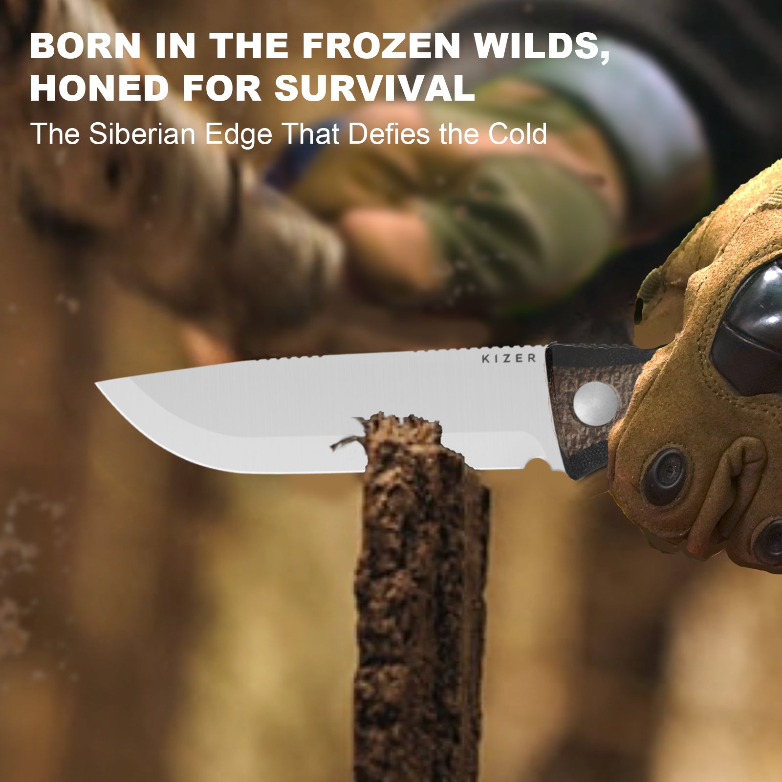 Polaris | AEB-L | Burlap Micarta & G10 | KizerV™ 1100A3