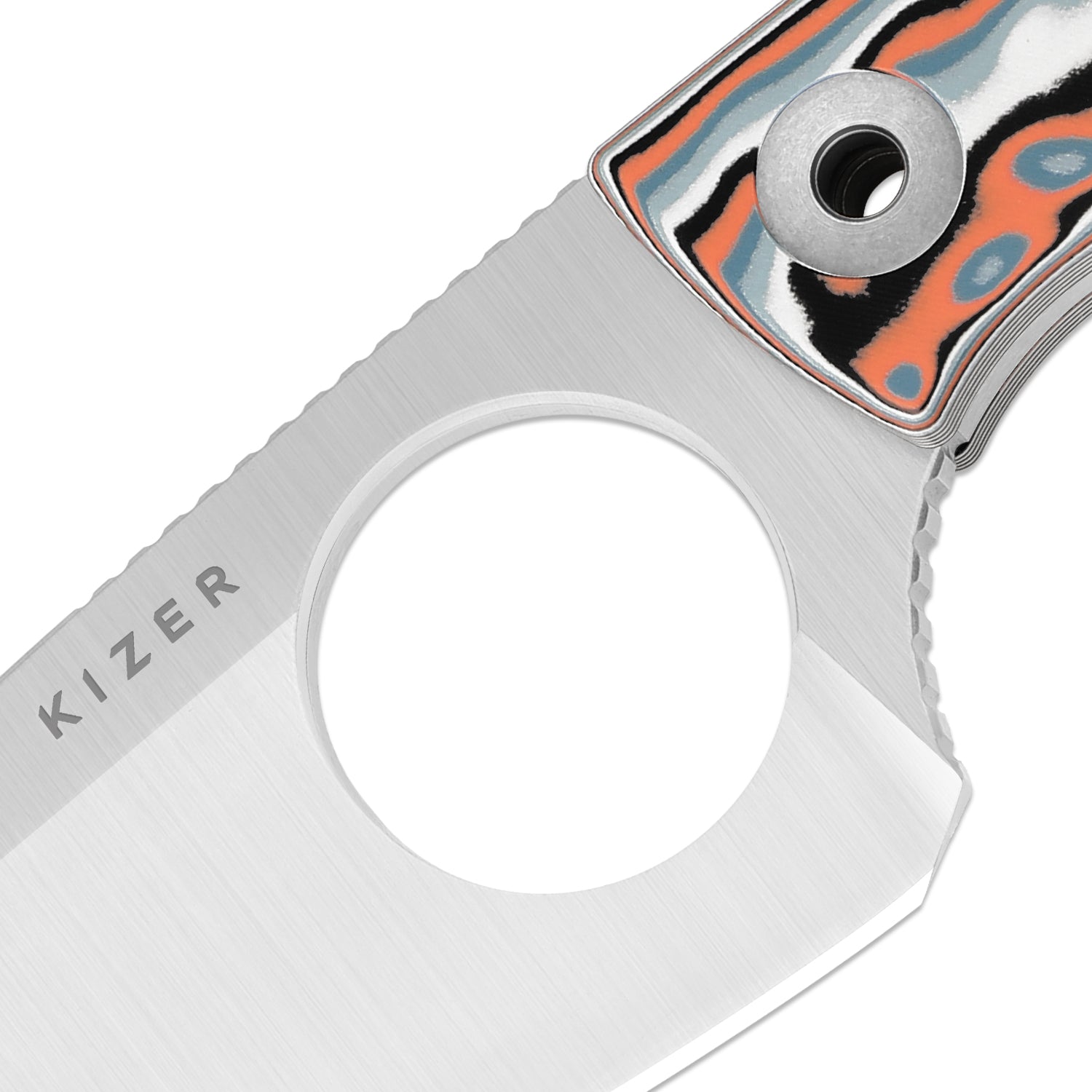 Nightjar | Japan AICHI AUS-10 Steel | Sheepfoot Fixed Blade | Vortex Pattern Micarta | KizerV™ 1114A3