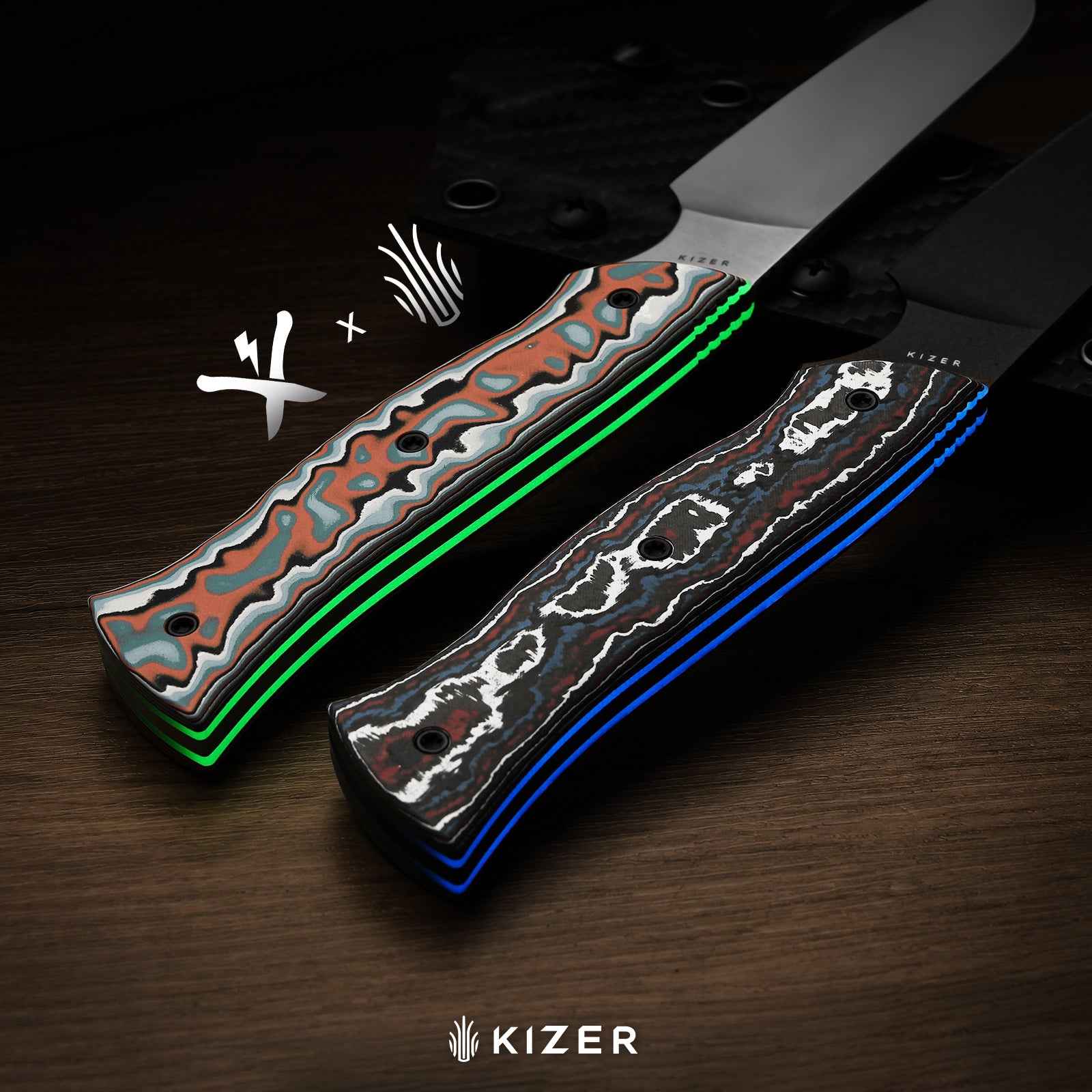 Whip Tail | Designed by Arc and Iron Knives | FatCarbon Nebula & GID G10 | CPM 10V  | KizerB™1131A1