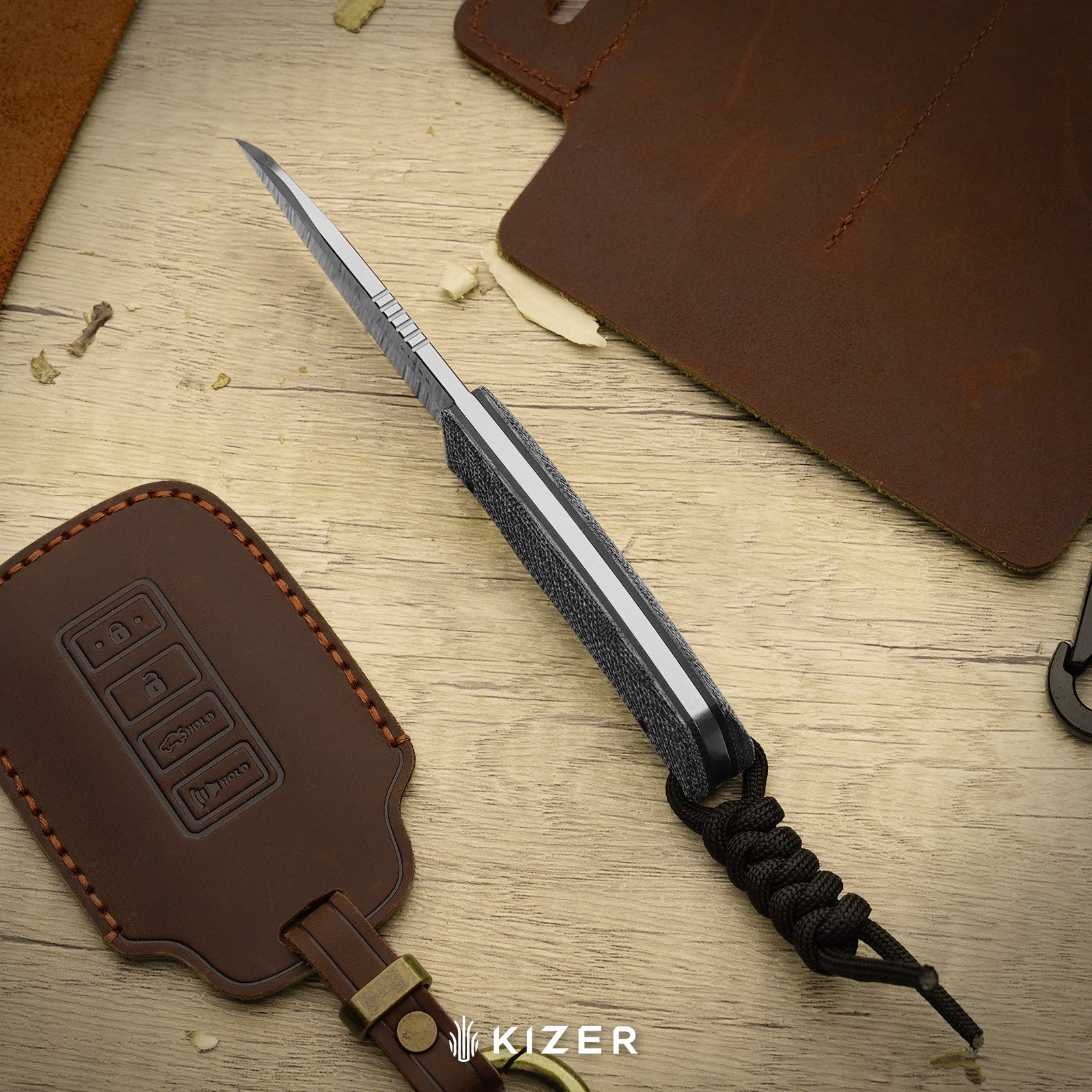 Field Mouse | 3-Layer Composite Steel | GID Canvas Micarta | Fixed Blade | KizerB™ 1135A2